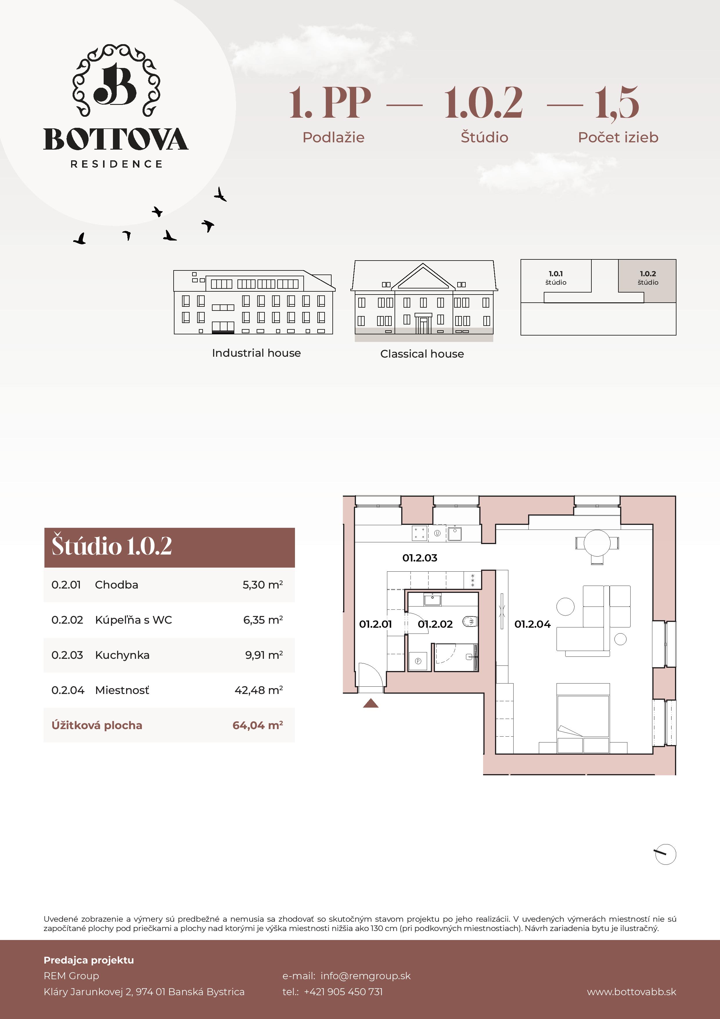 Bottova Residence - 1.0.2 - Pôdorys