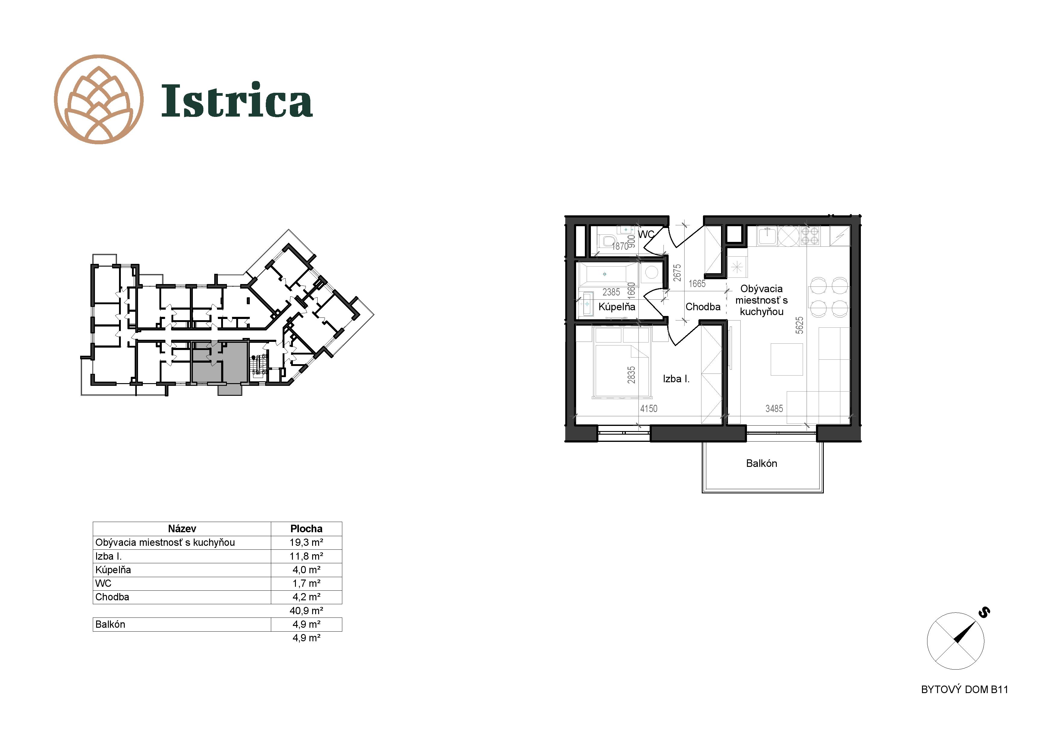 Istrica - B11 – 4A - Pôdorys