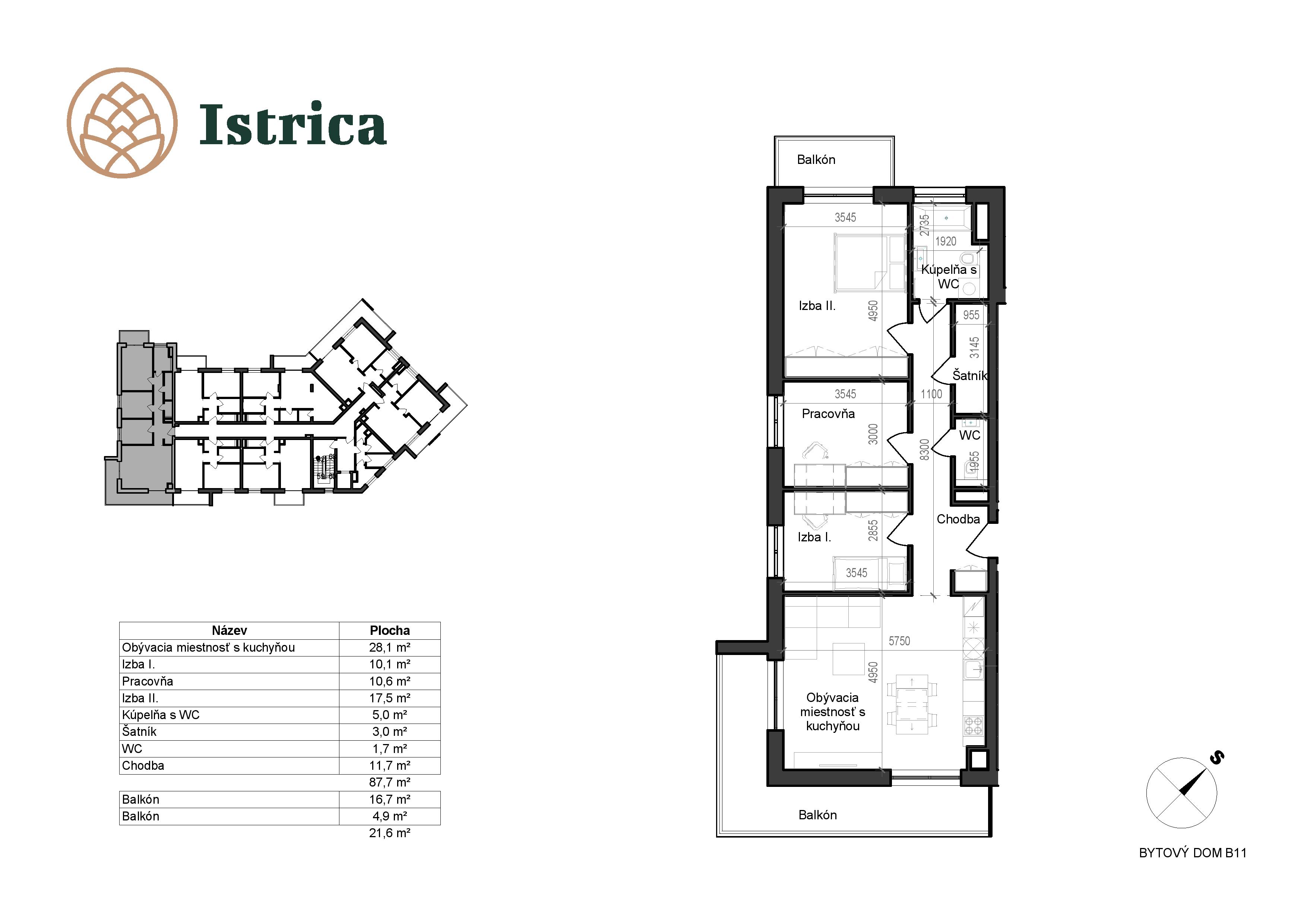 Istrica - B11 – 4C - Pôdorys