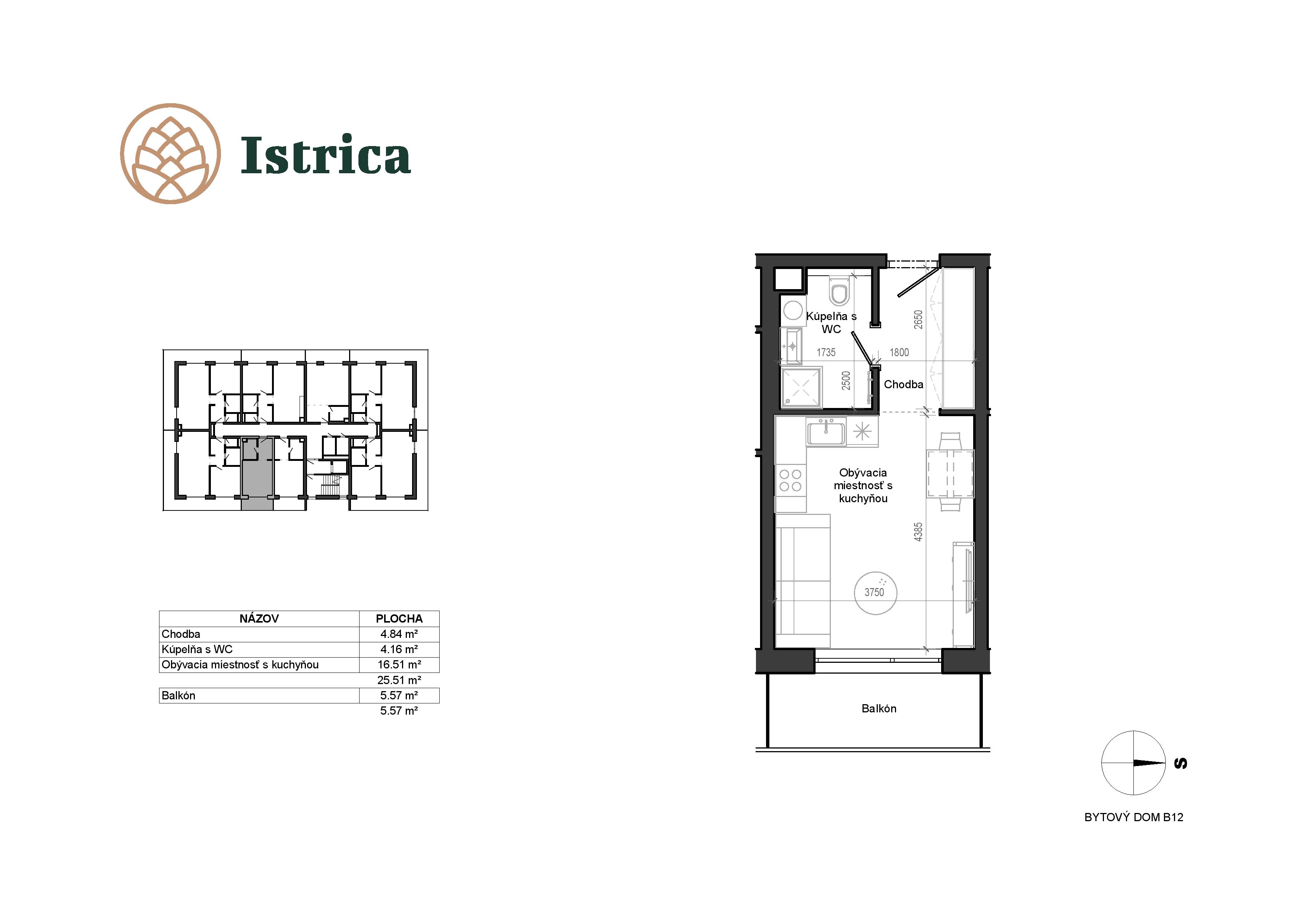 Istrica - B12 – 2B - Pôdorys