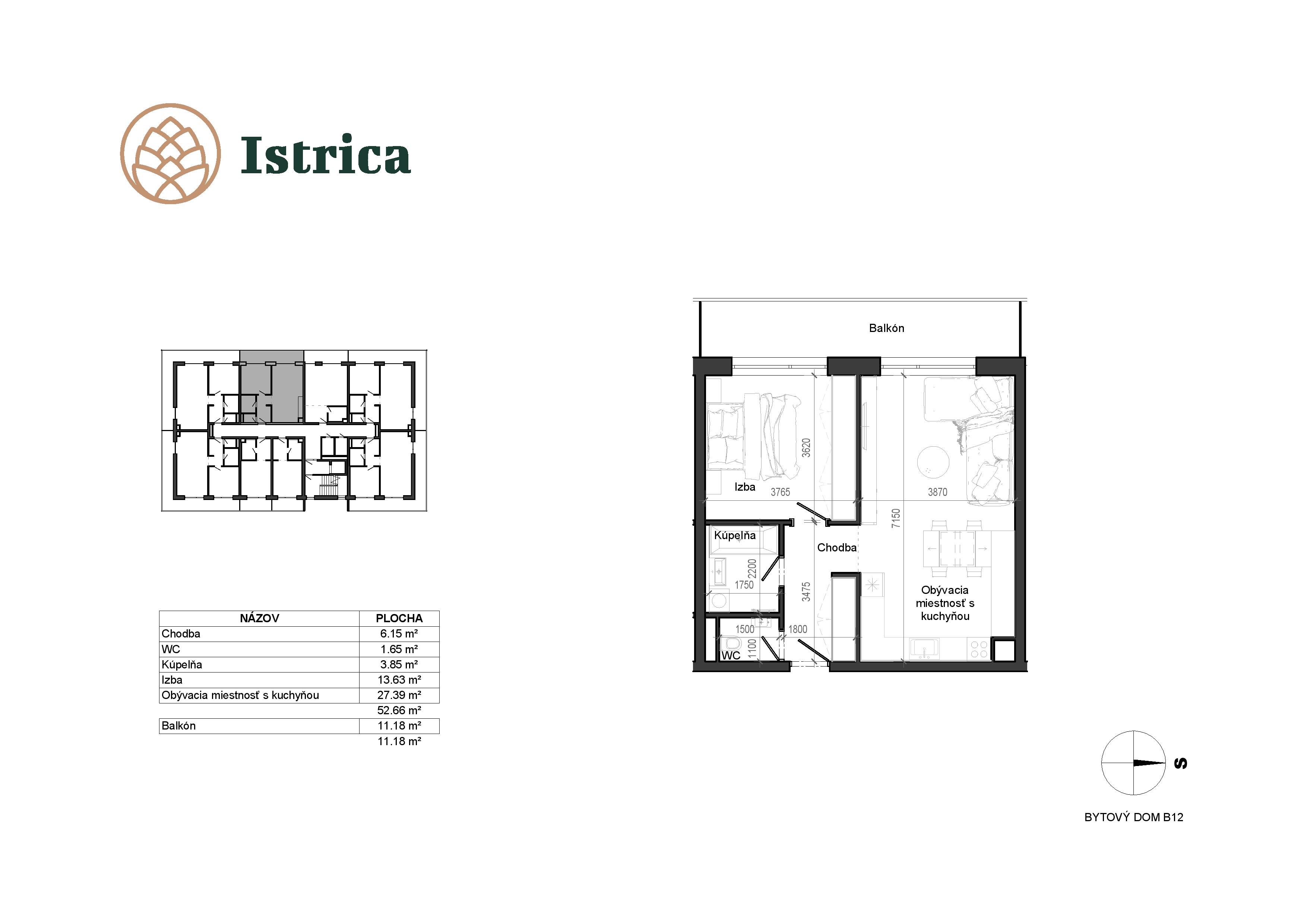 Istrica - B12 – 4E - Pôdorys
