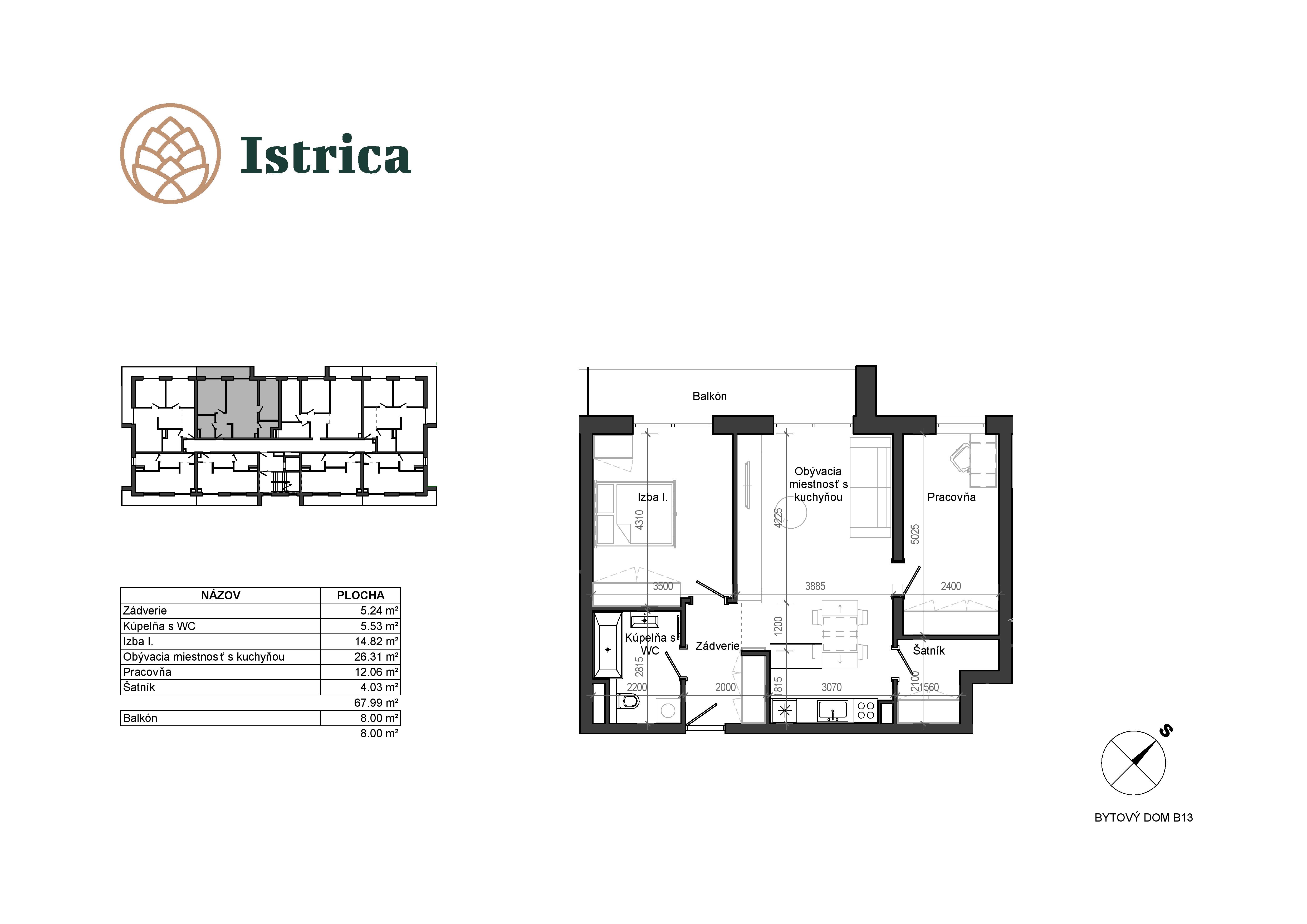 Istrica - B13 – 3D - Pôdorys