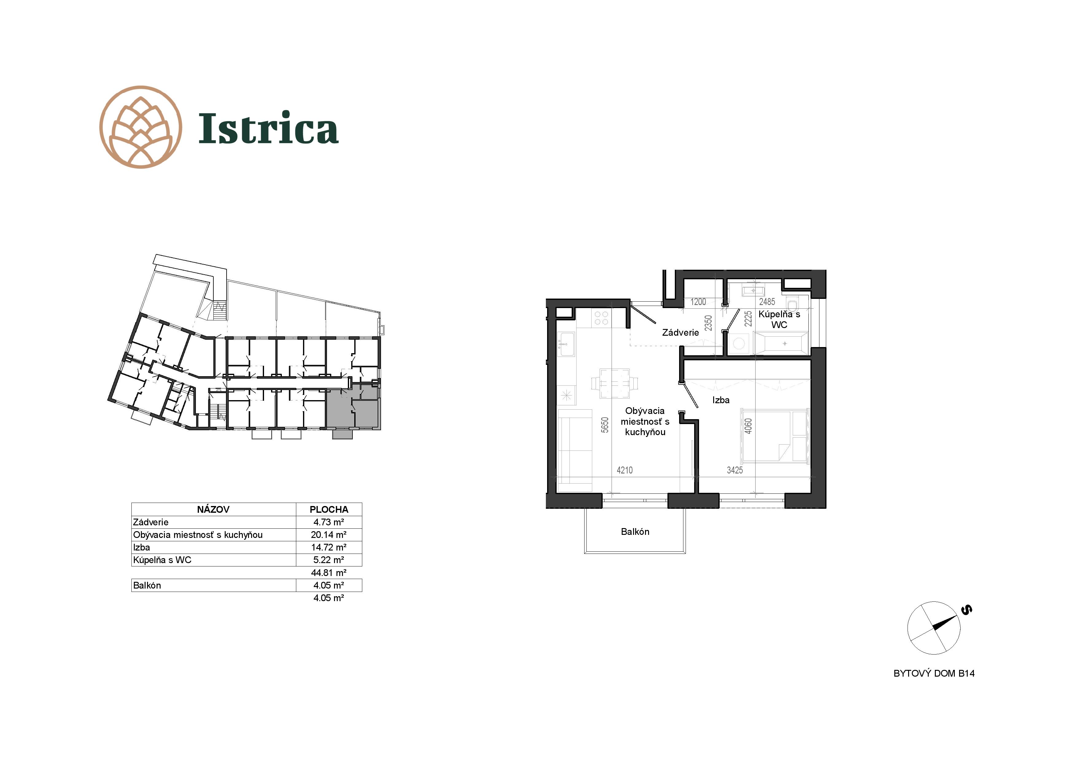 Istrica - B14 – 1G - Pôdorys