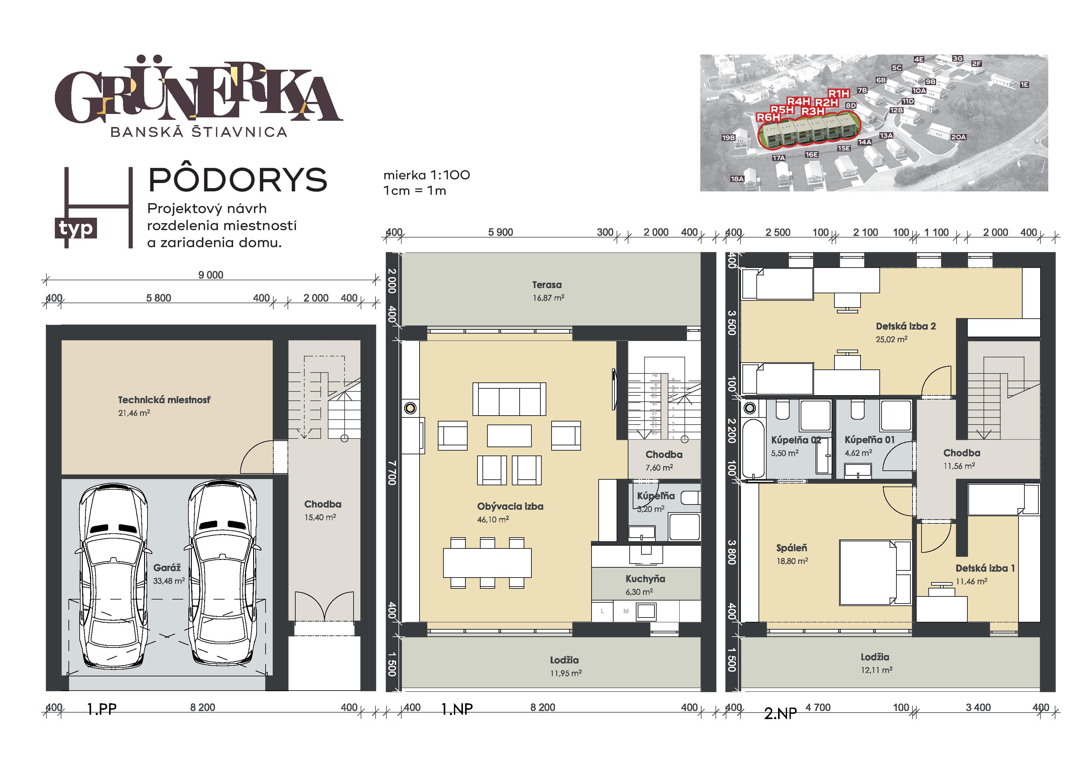 Grünerka - R1H - Pôdorys