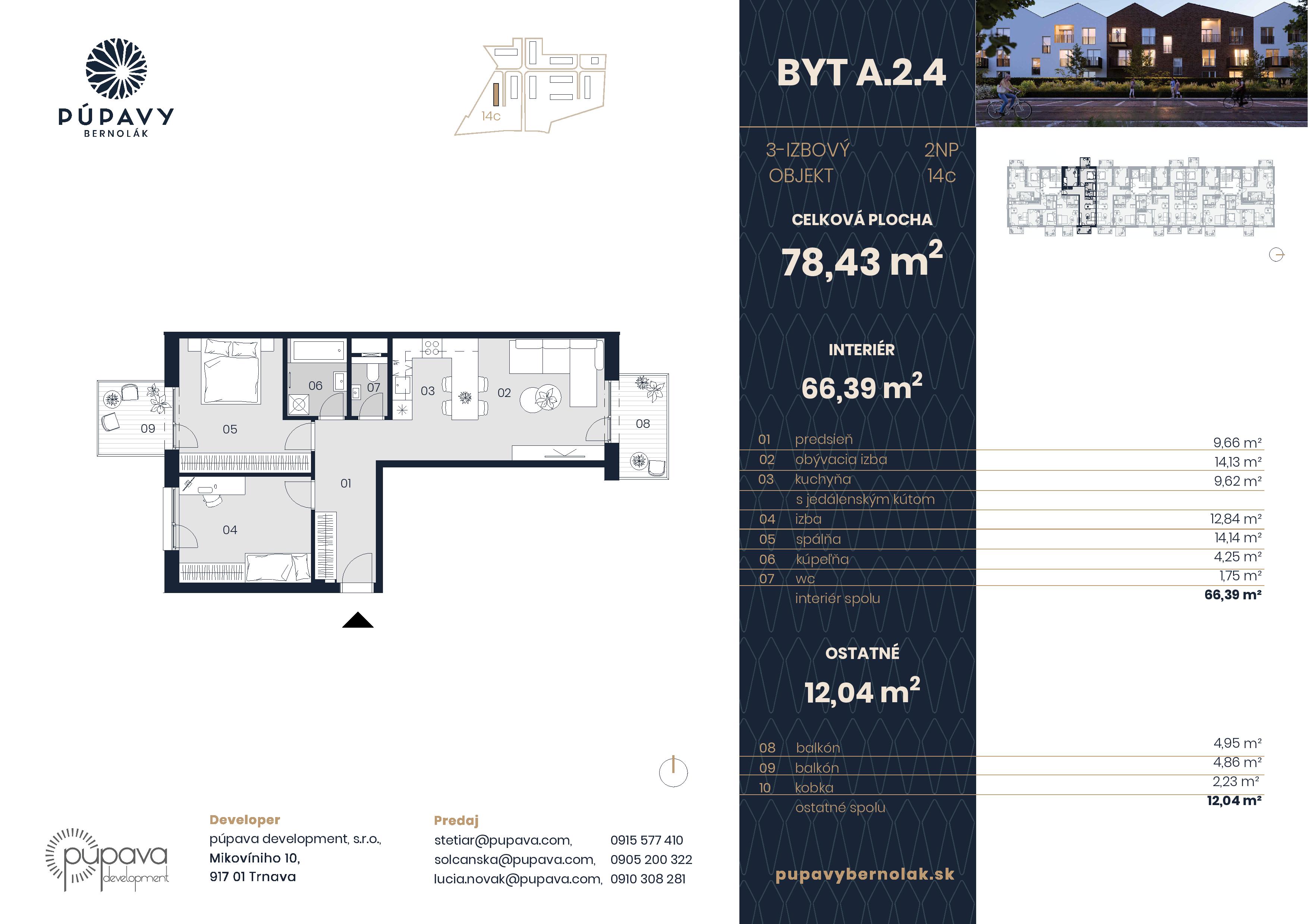 Púpavy Bernolák - 14-A2.4 - Pôdorys
