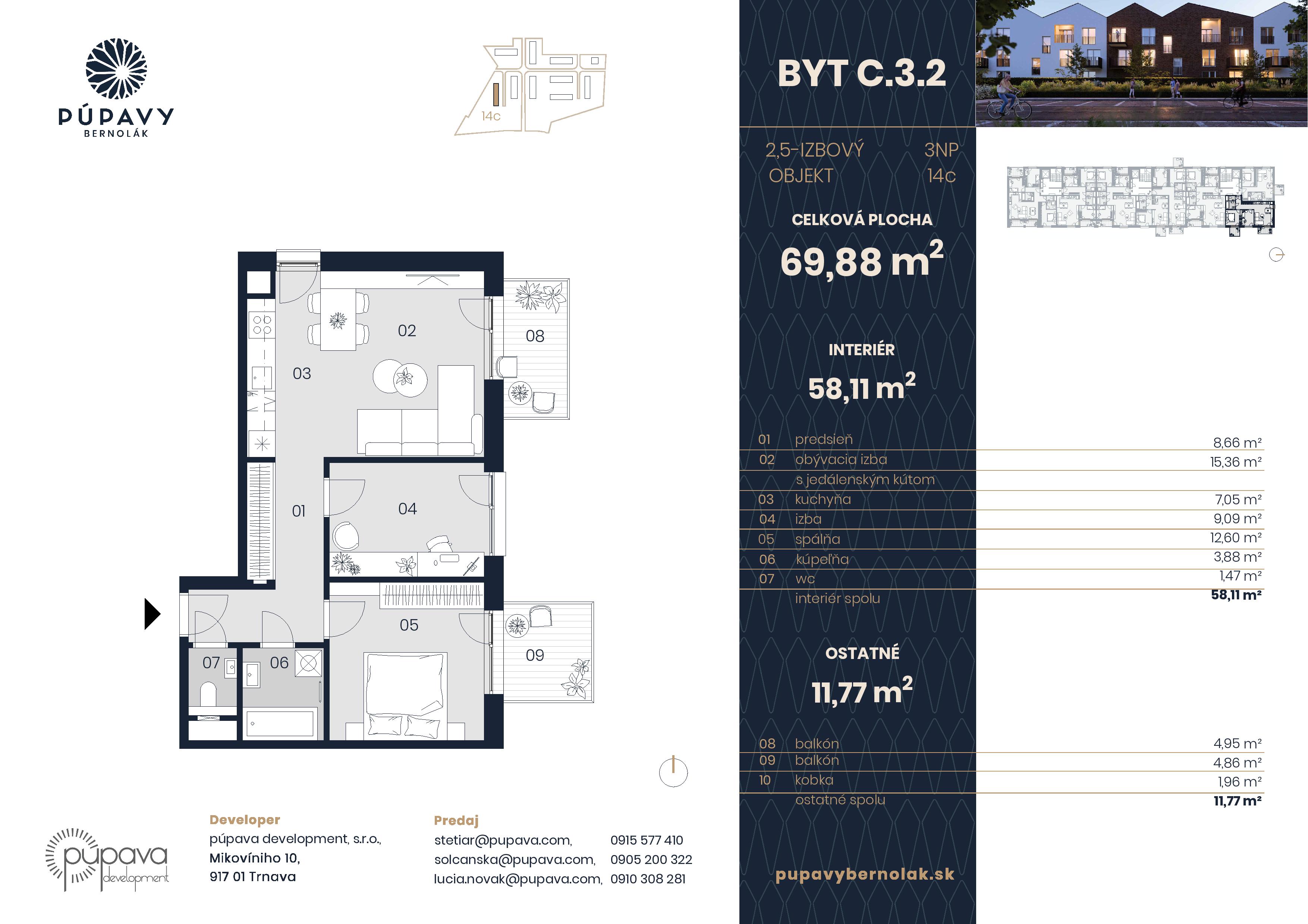 Púpavy Bernolák - 14-C3.2 - Pôdorys