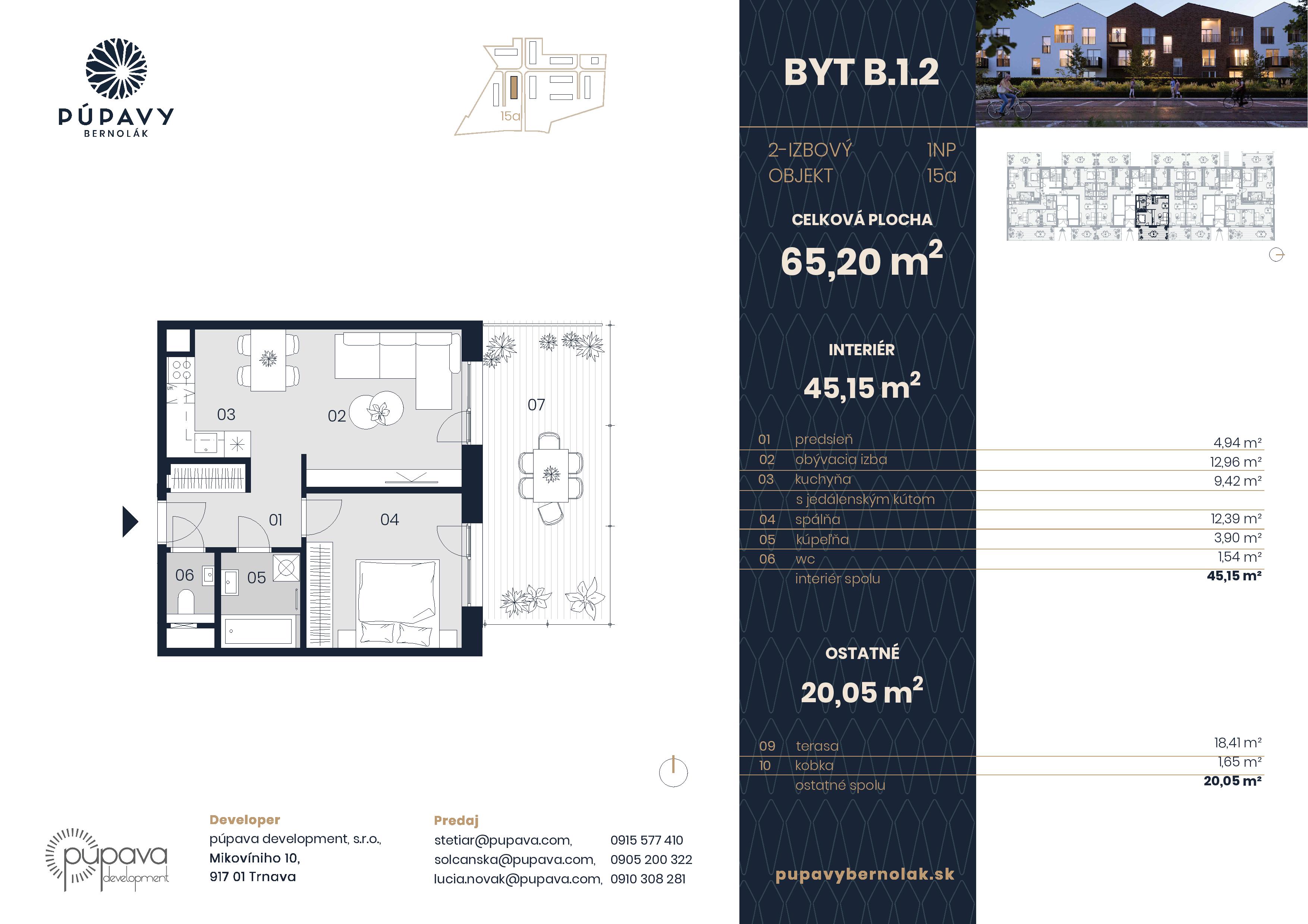 Púpavy Bernolák - 15-B1.2 - Pôdorys