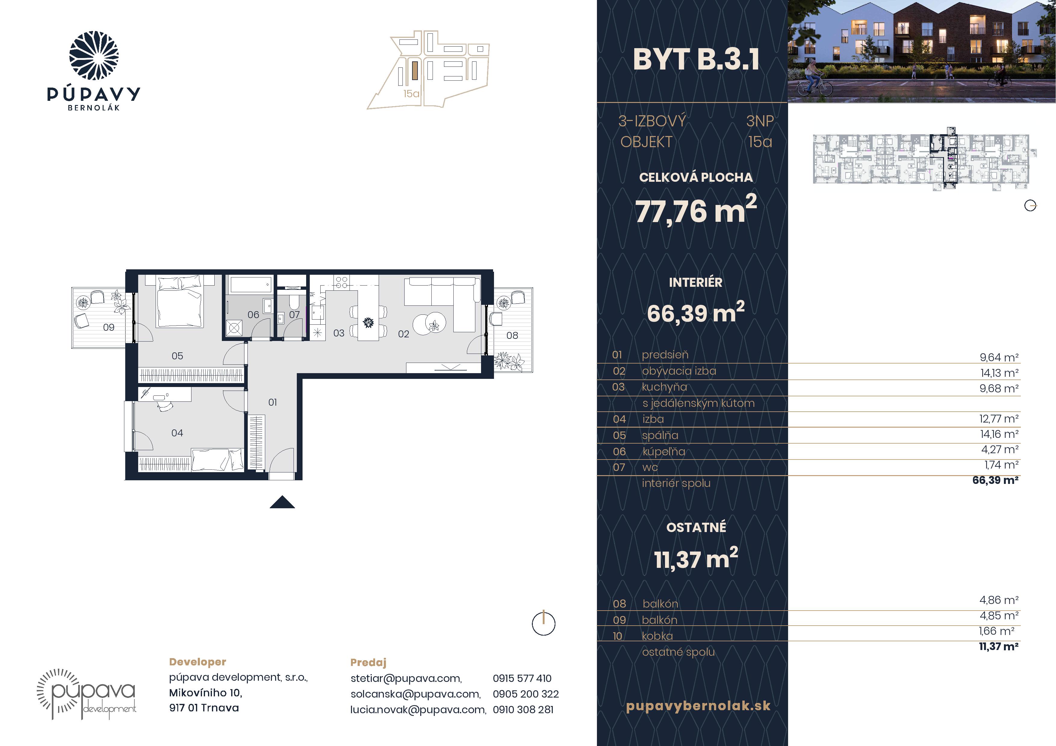 Púpavy Bernolák - 15-B3.1 - Pôdorys