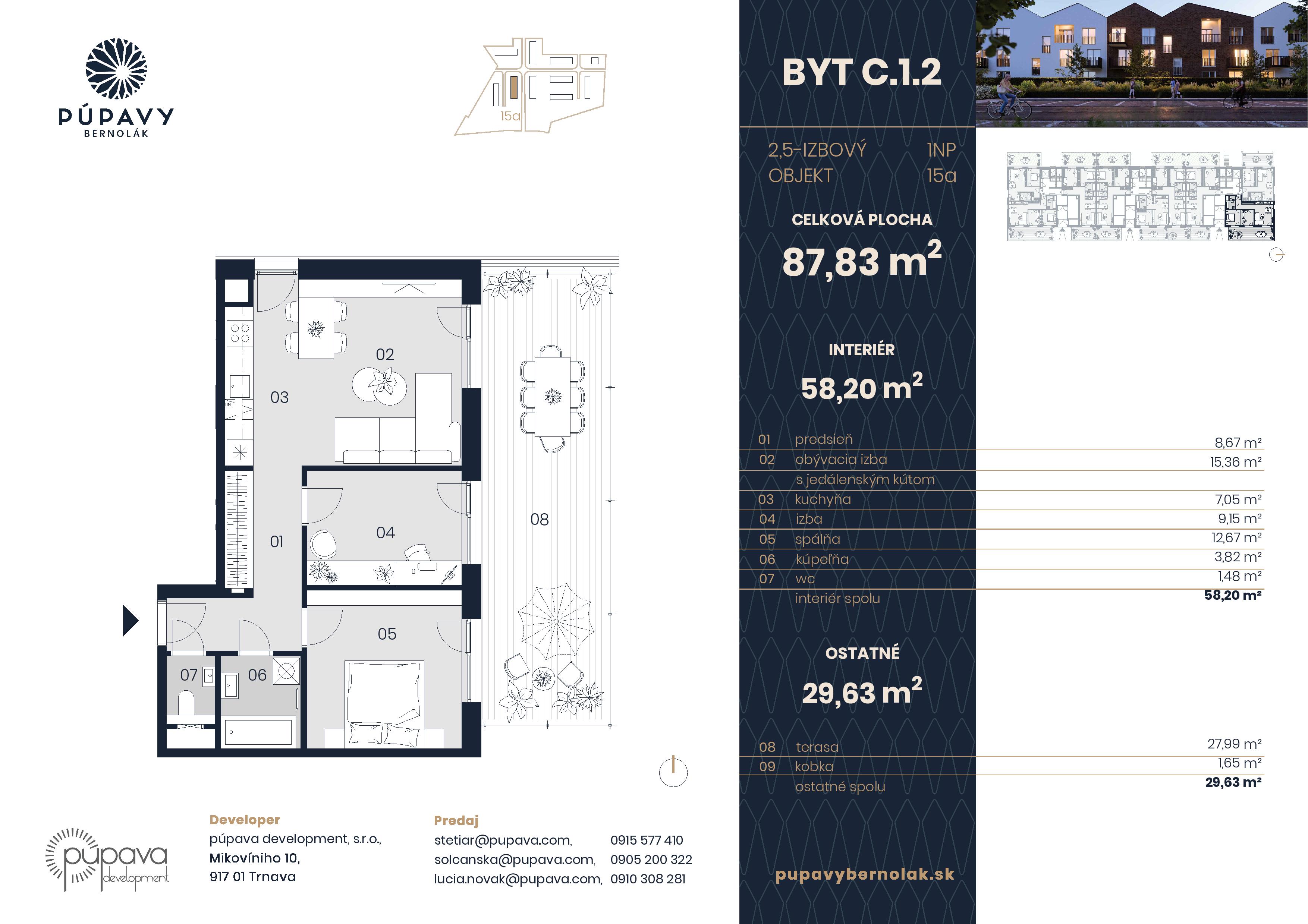 Púpavy Bernolák - 15-C1.2 - Pôdorys