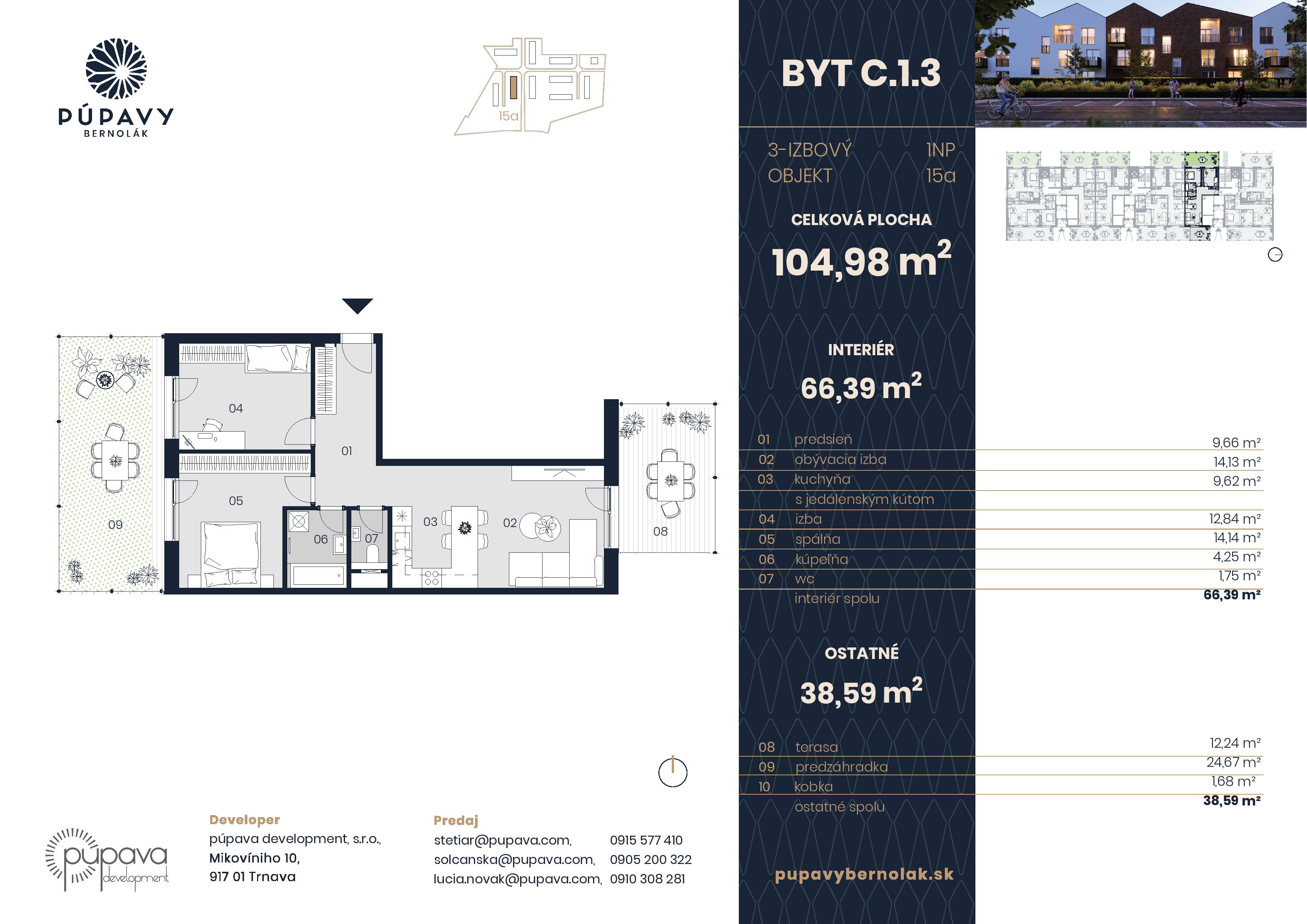 Púpavy Bernolák - 15-C1.3 - Pôdorys