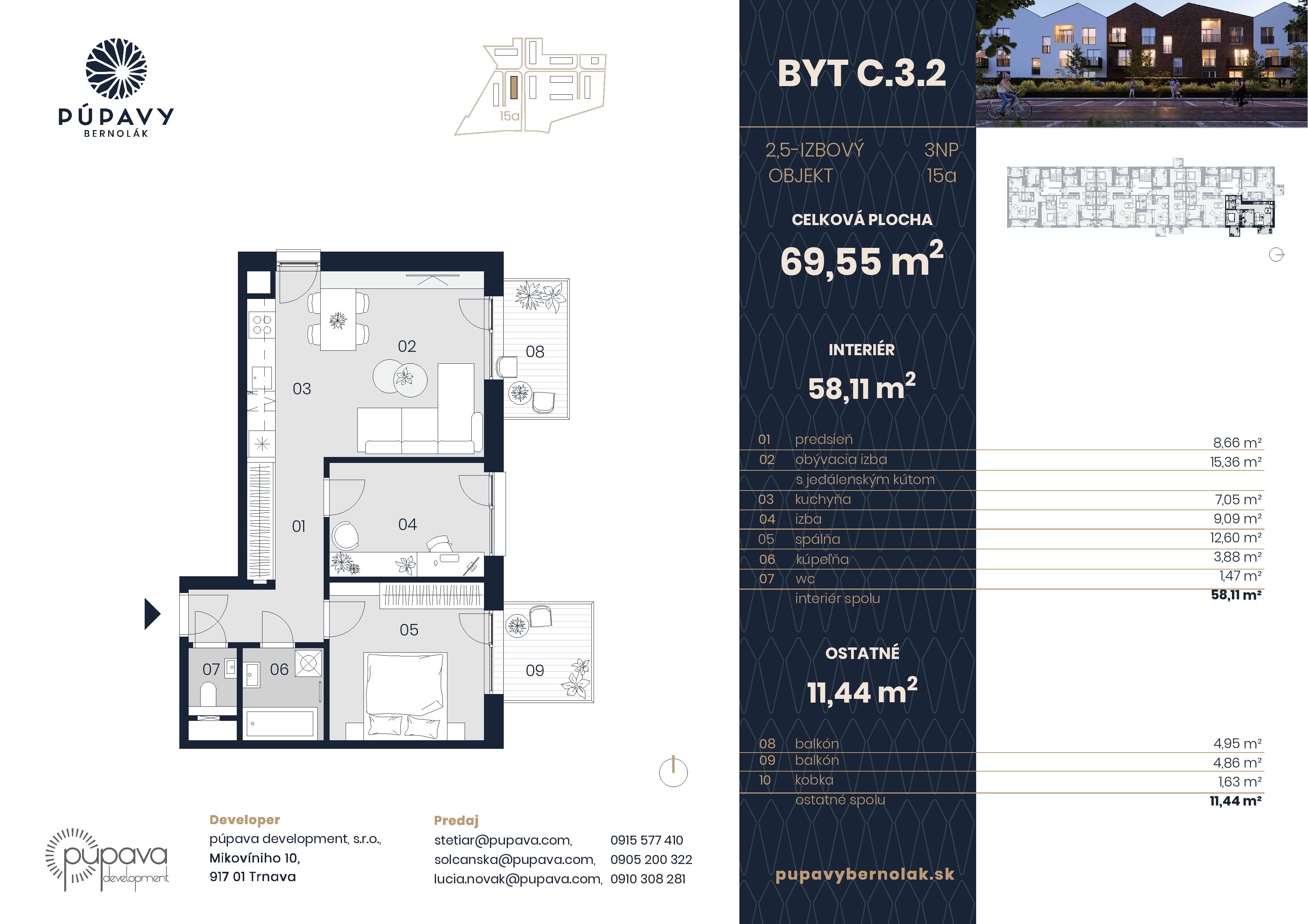 Púpavy Bernolák - 15-C3.2 - Pôdorys