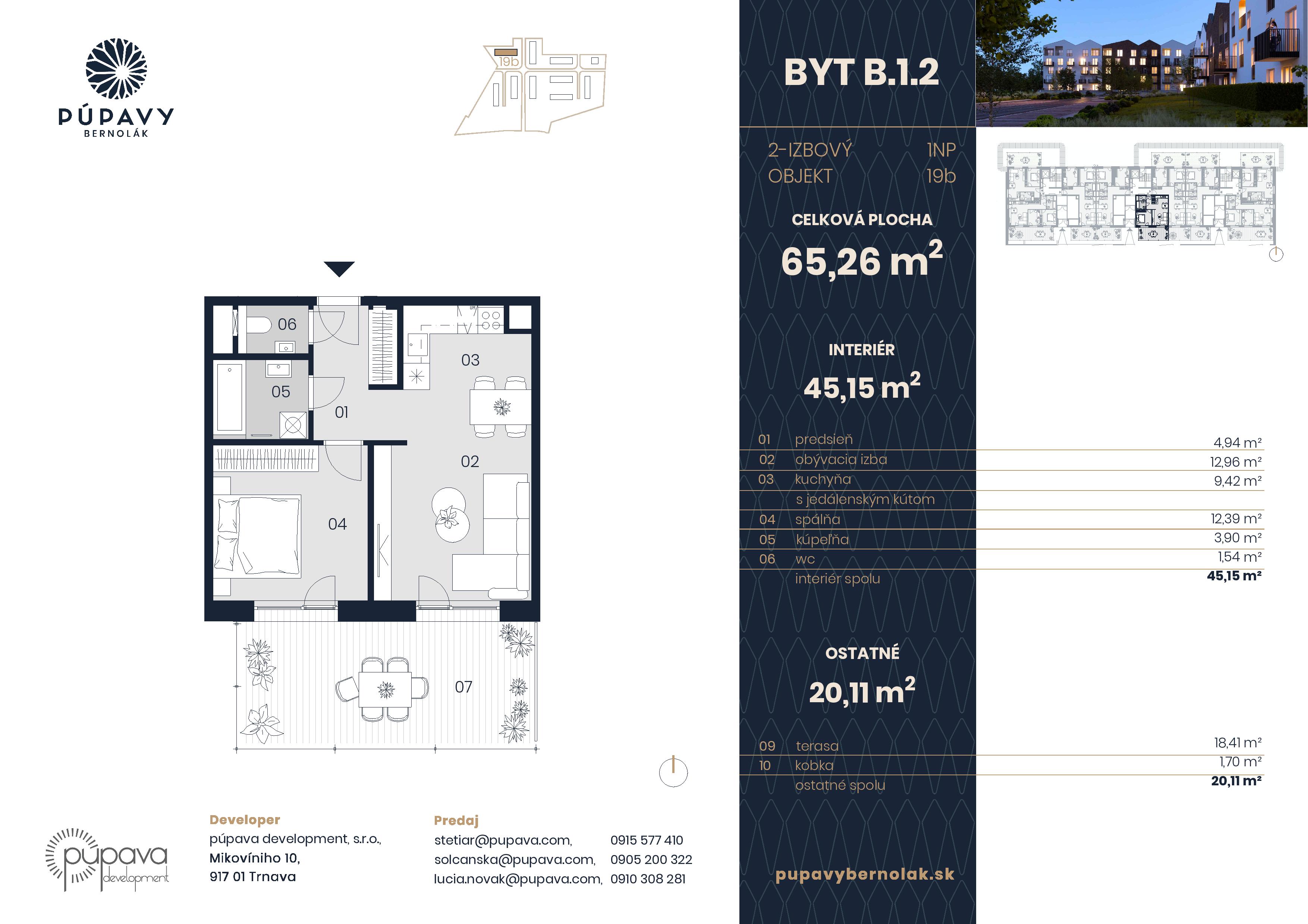 Púpavy Bernolák - 19-B1.2 - Pôdorys