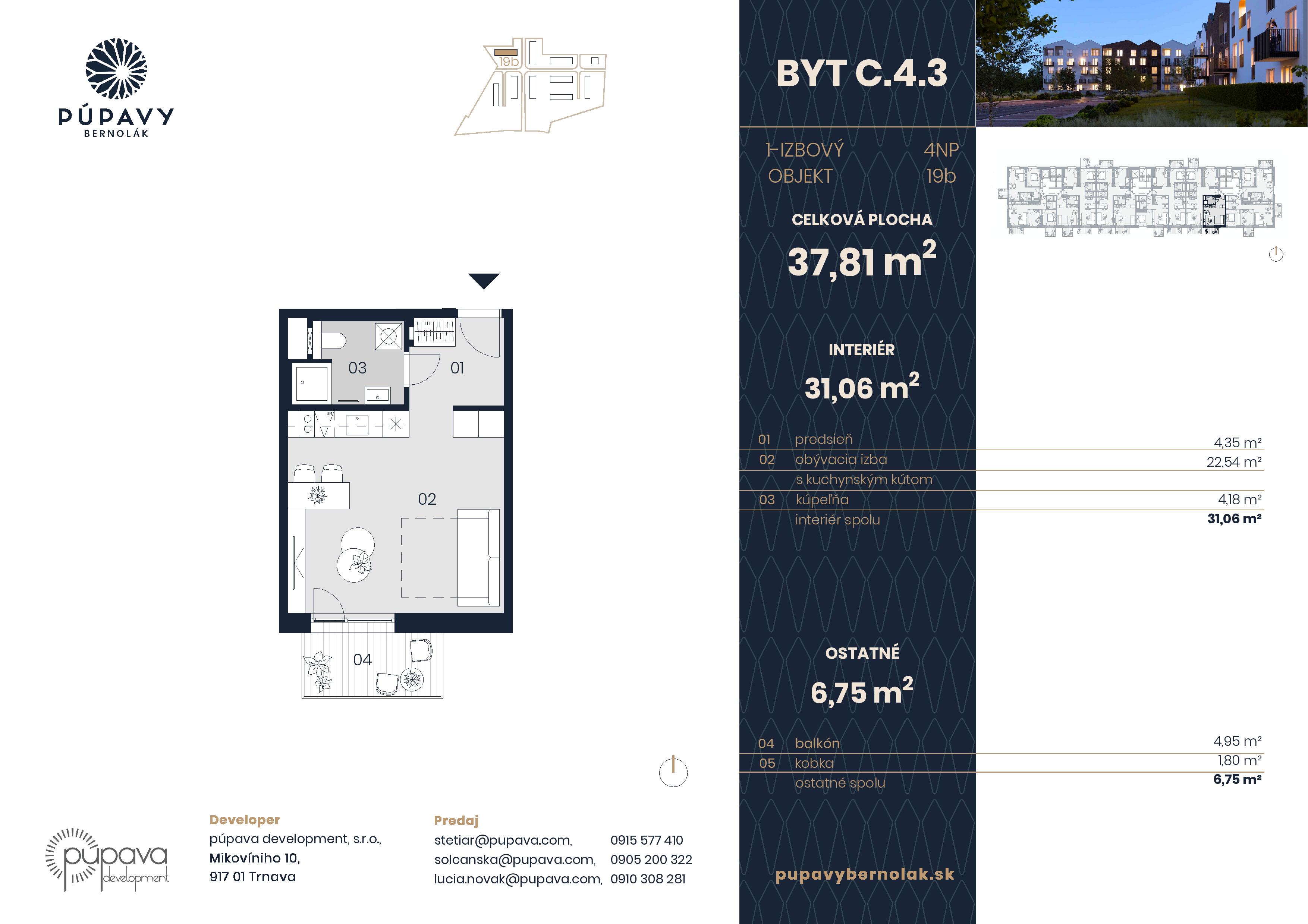 Púpavy Bernolák - 19-C4.3 - Pôdorys