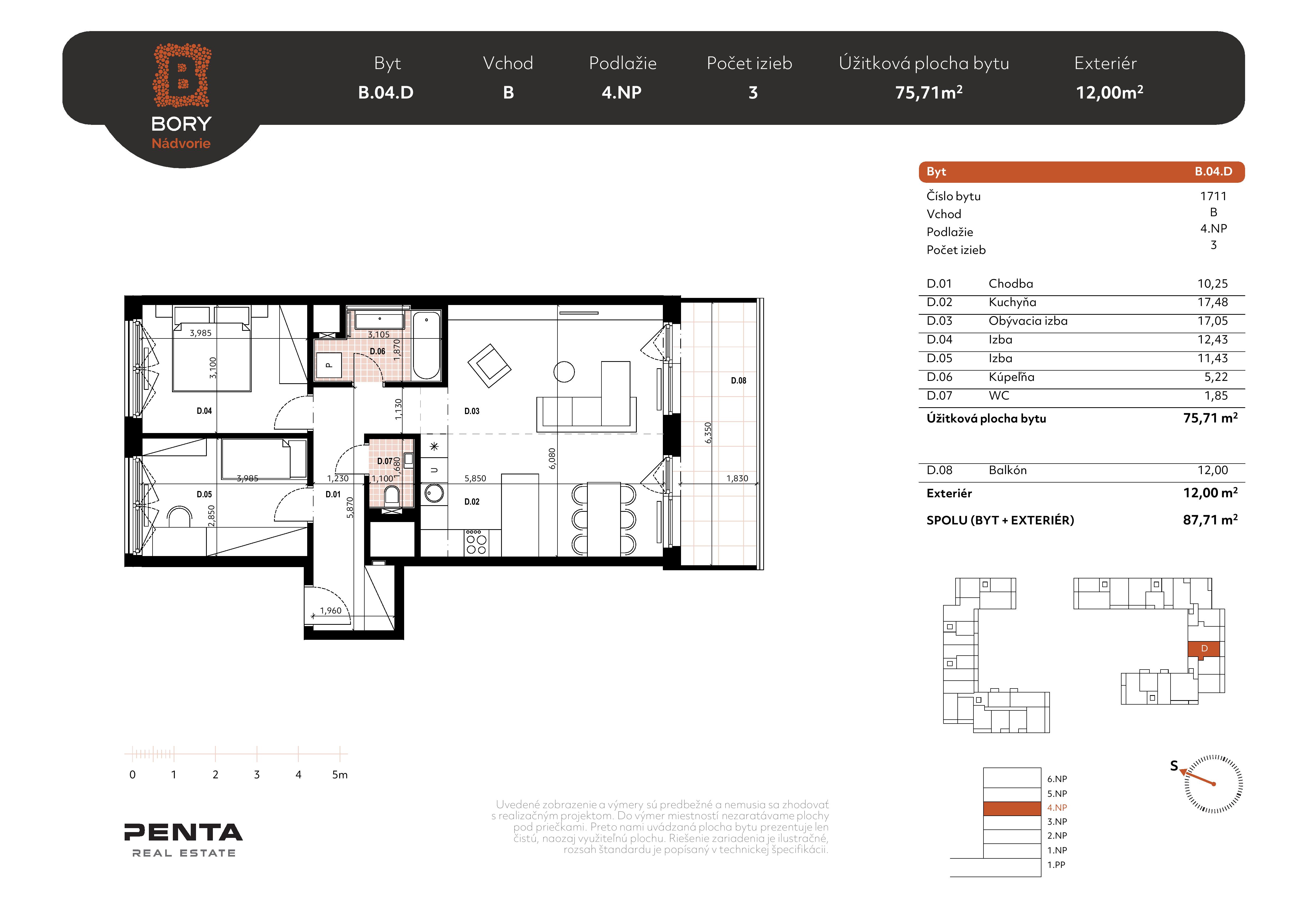 Bory - B.04.D - Pôdorys