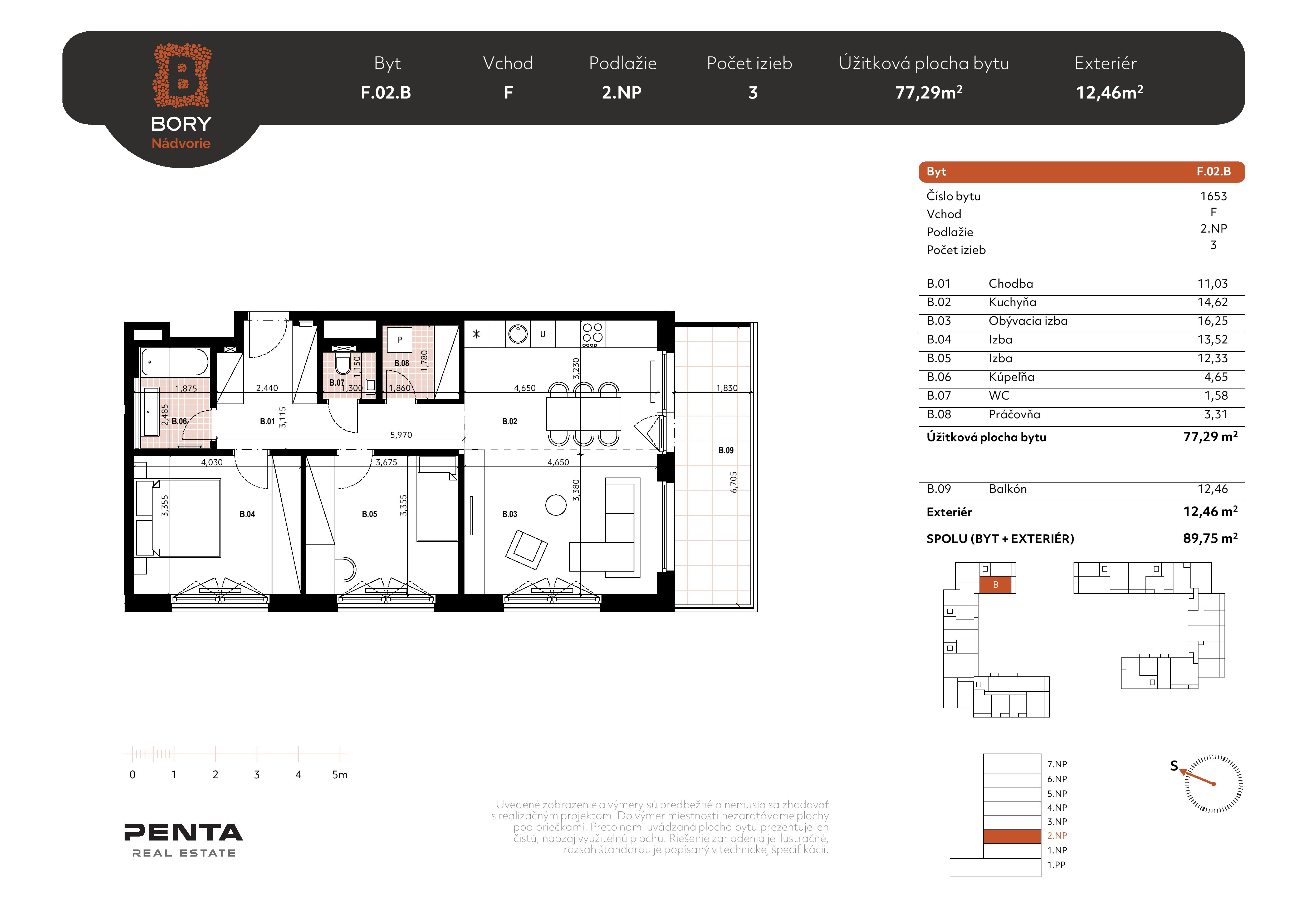 Bory - F.02.B - Pôdorys