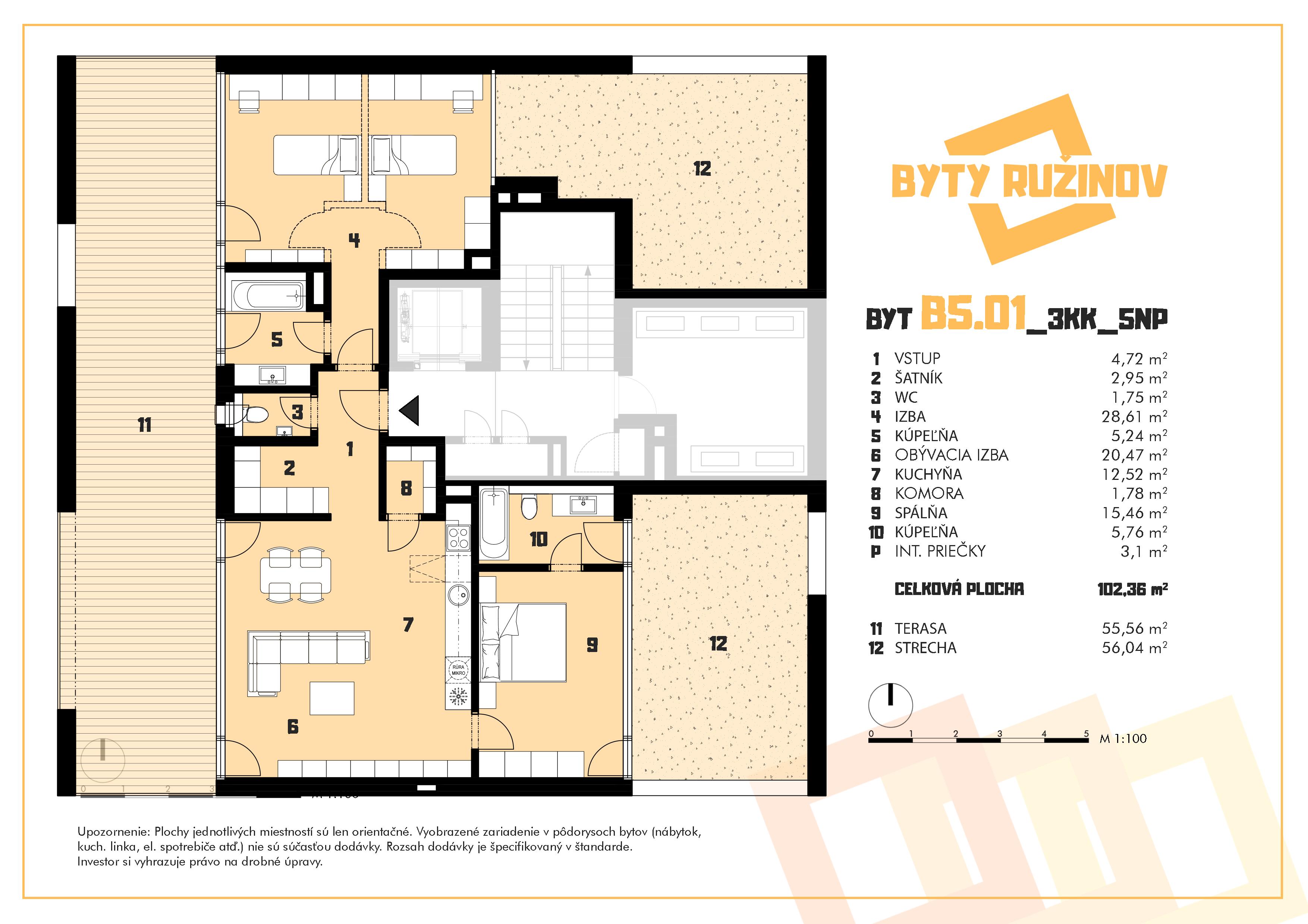 Byty Ružinov - B5.01 - Pôdorys
