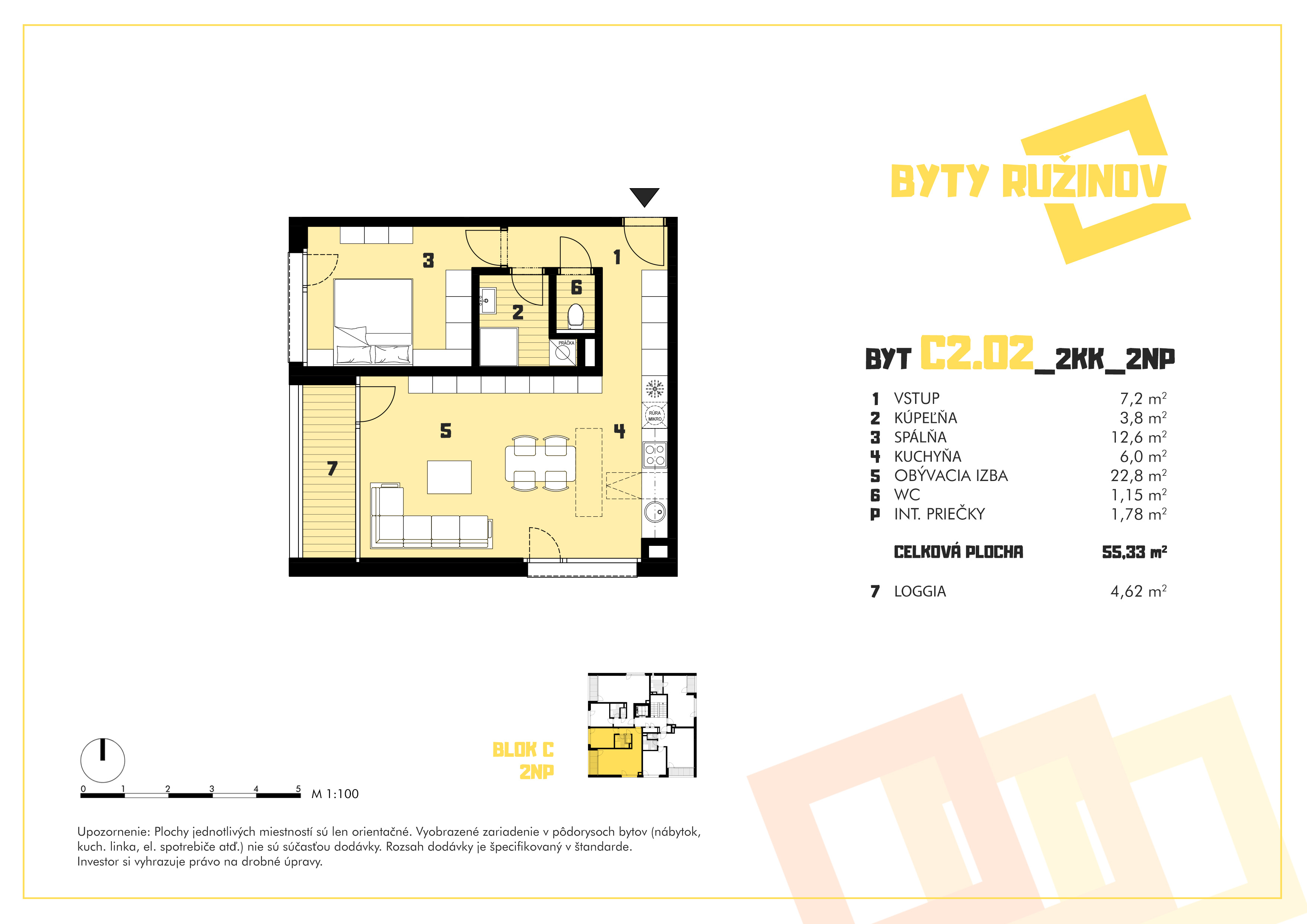 Byty Ružinov - C2.02 - Pôdorys