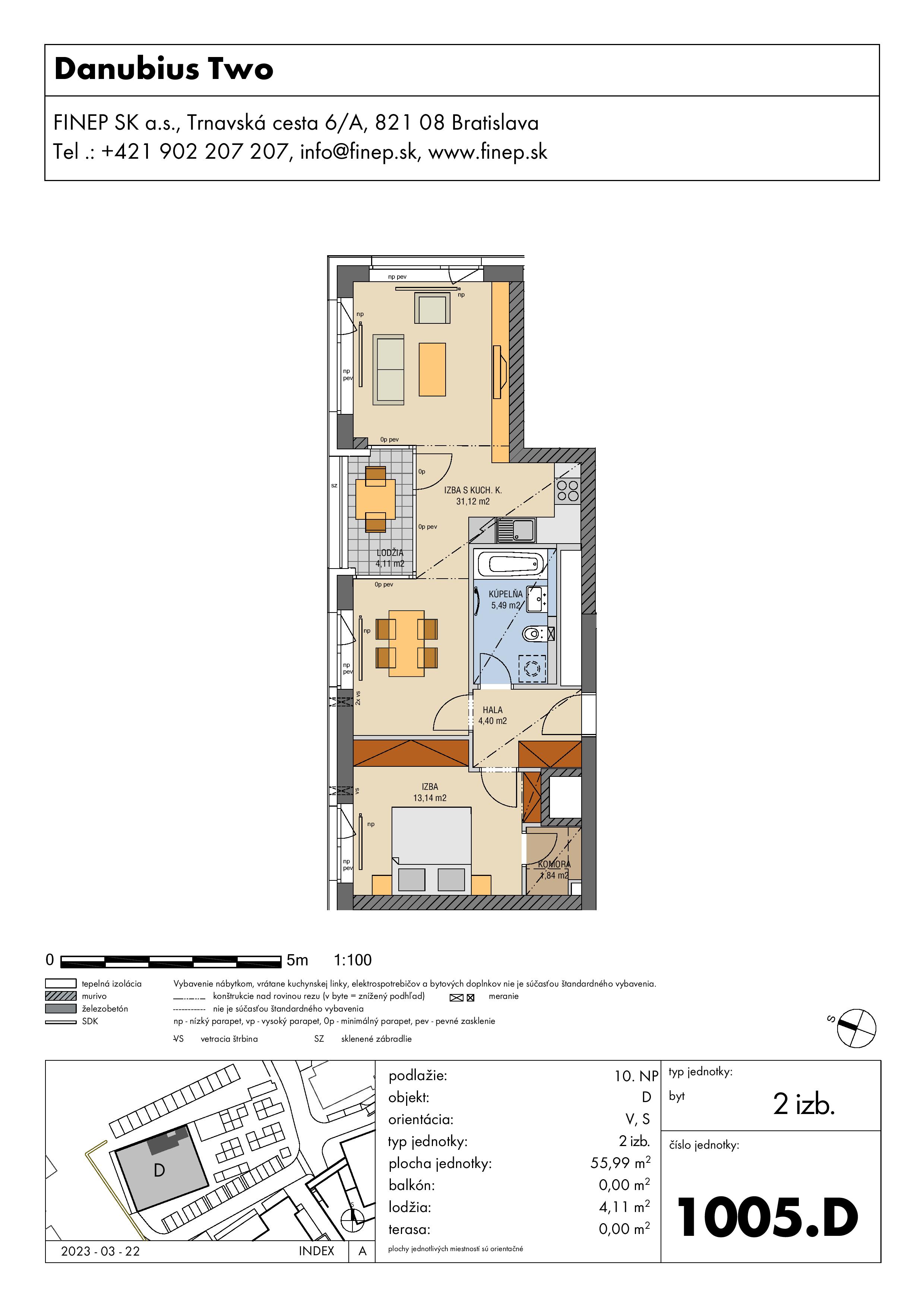 Danubius - 1005.D - Pôdorys
