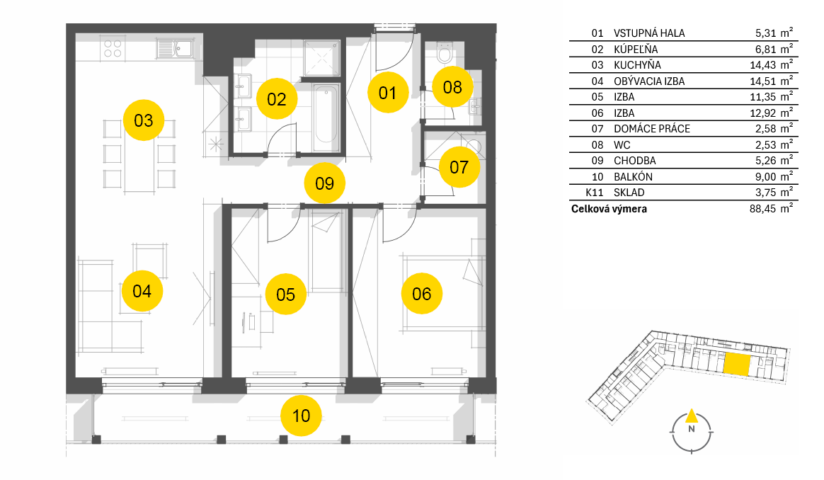 Nový Ružinov - C1.3.11 - Pôdorys