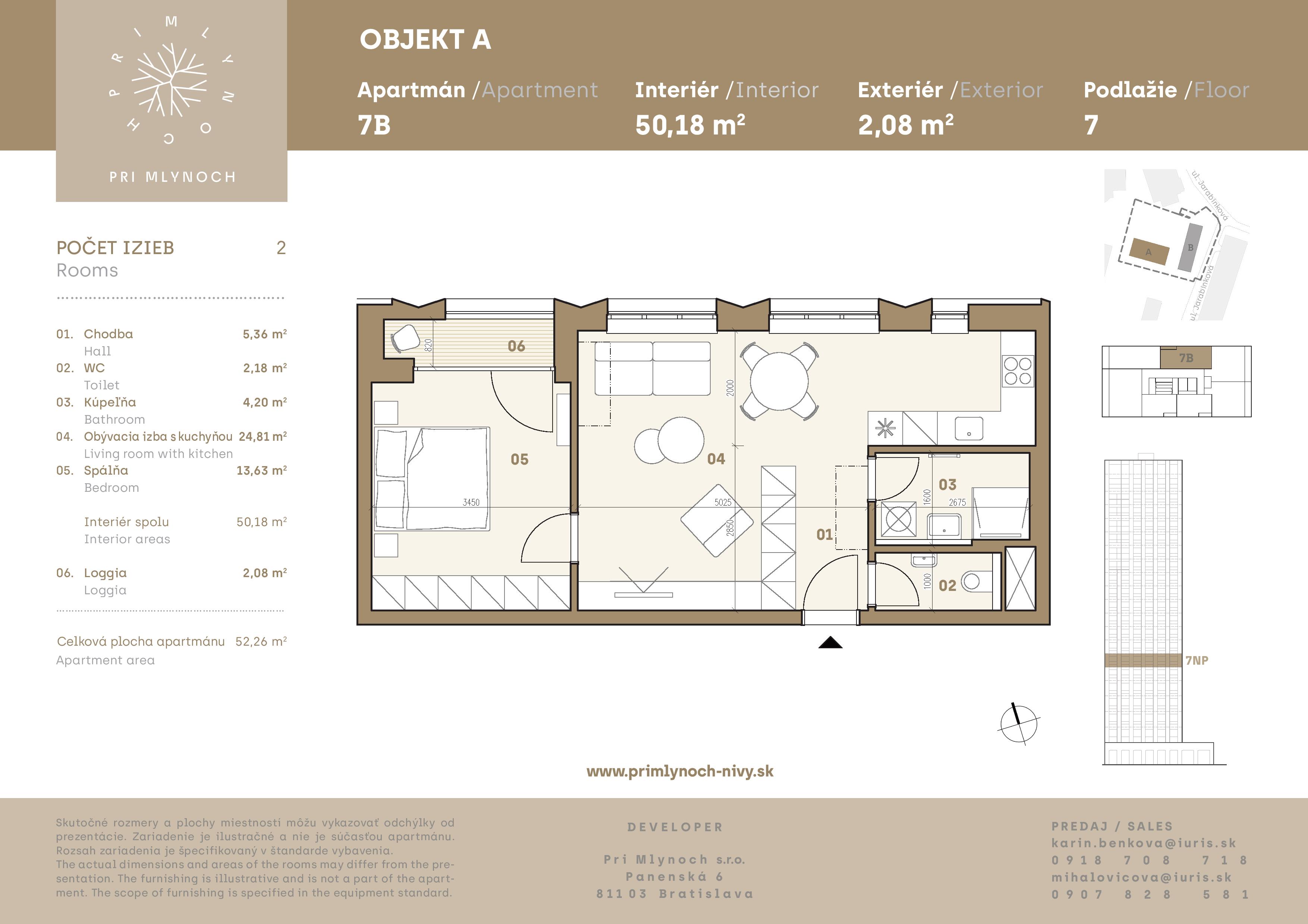 Pri Mlynoch - 7B - Pôdorys