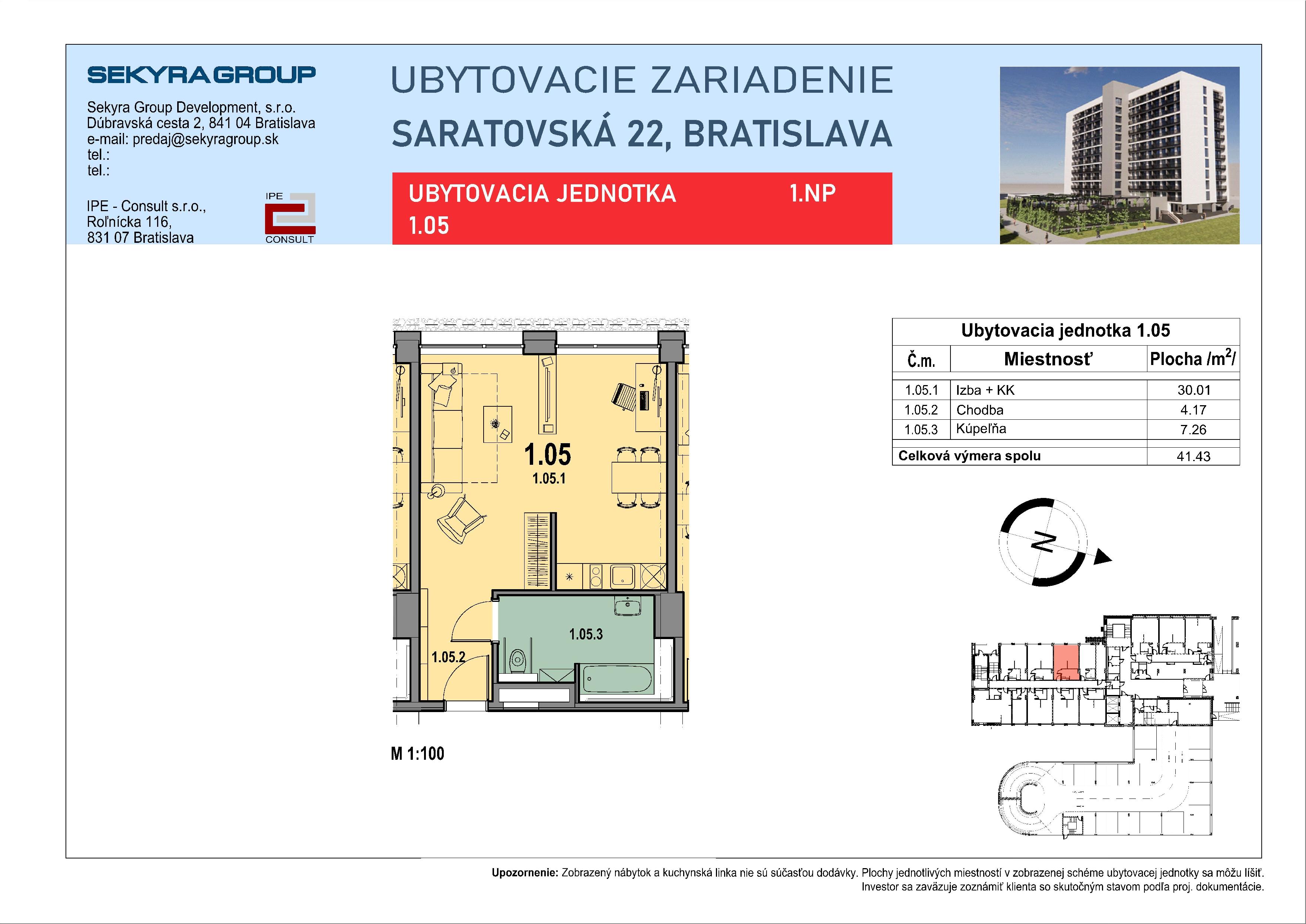 Saratovská 22 - 1.05 - Pôdorys