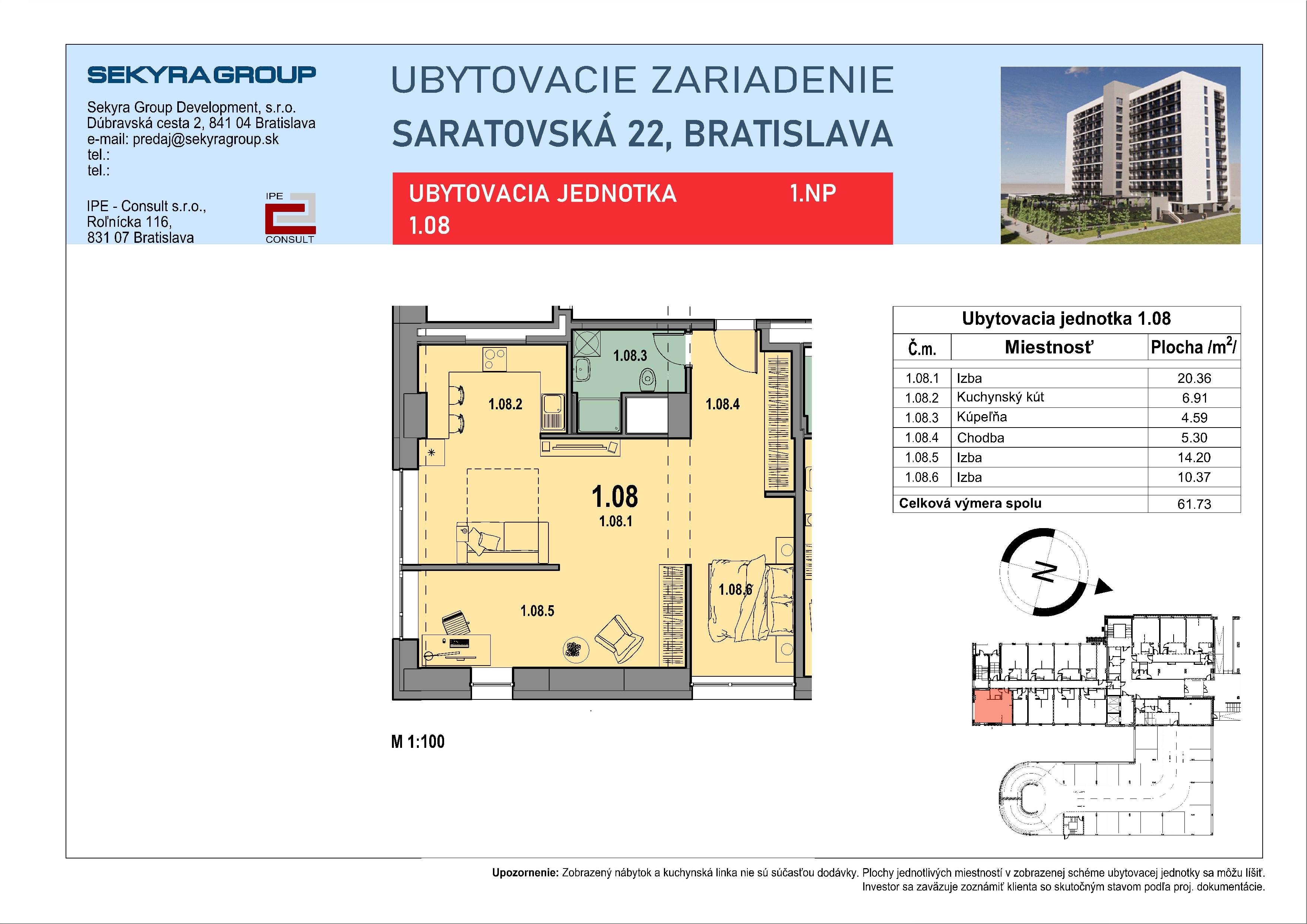 Saratovská 22 - 1.08 - Pôdorys