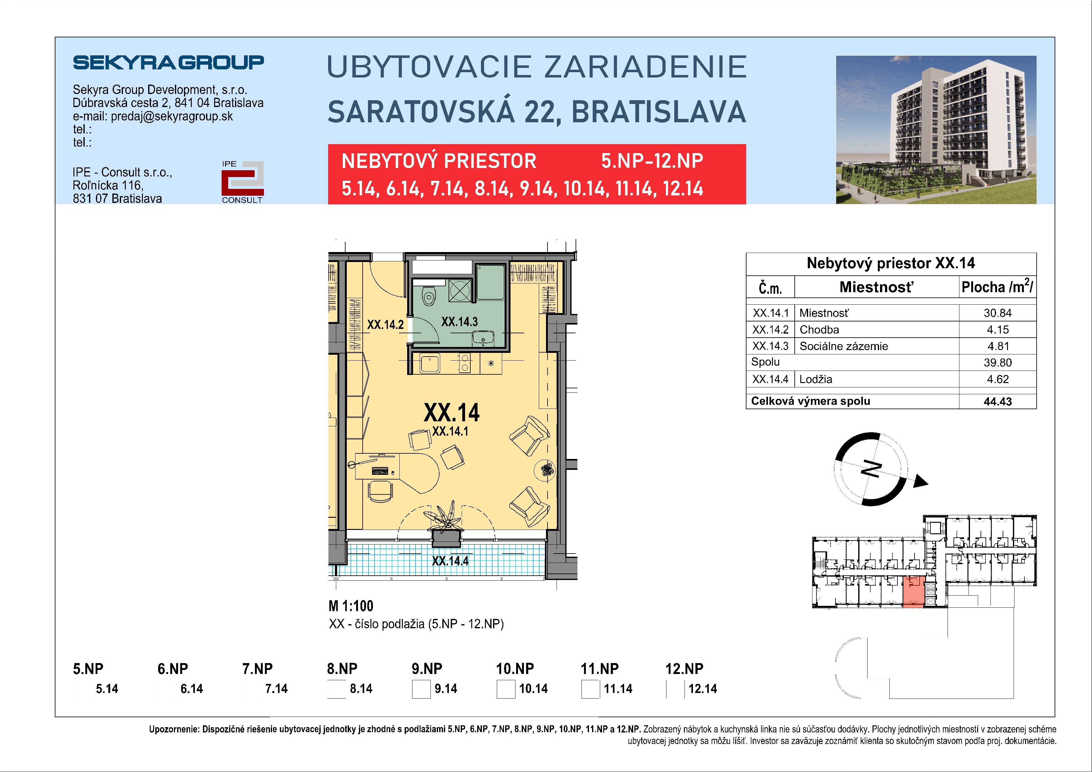 Saratovská 22 - 7.14 - Pôdorys