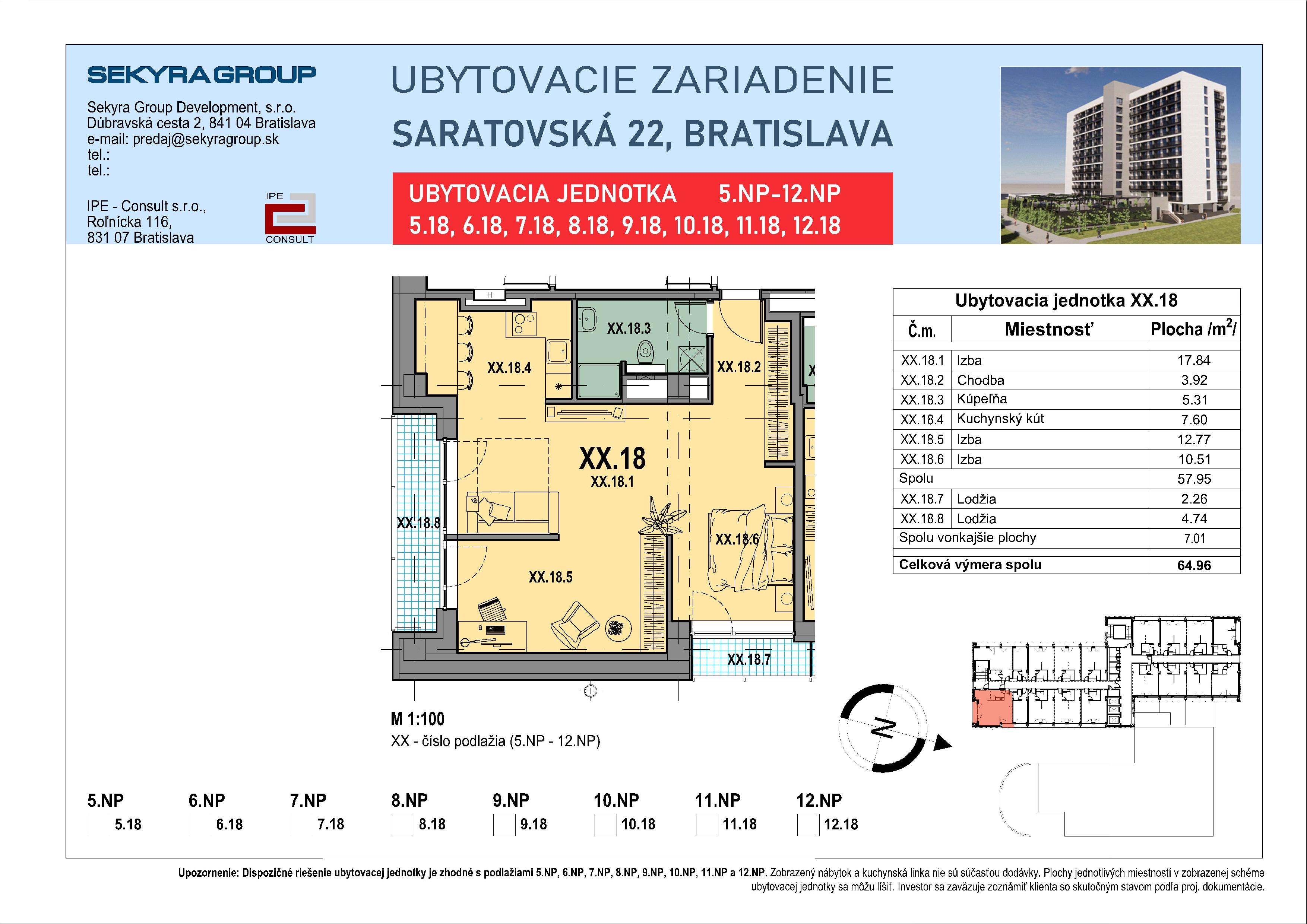 Saratovská 22 - 8.18 - Pôdorys