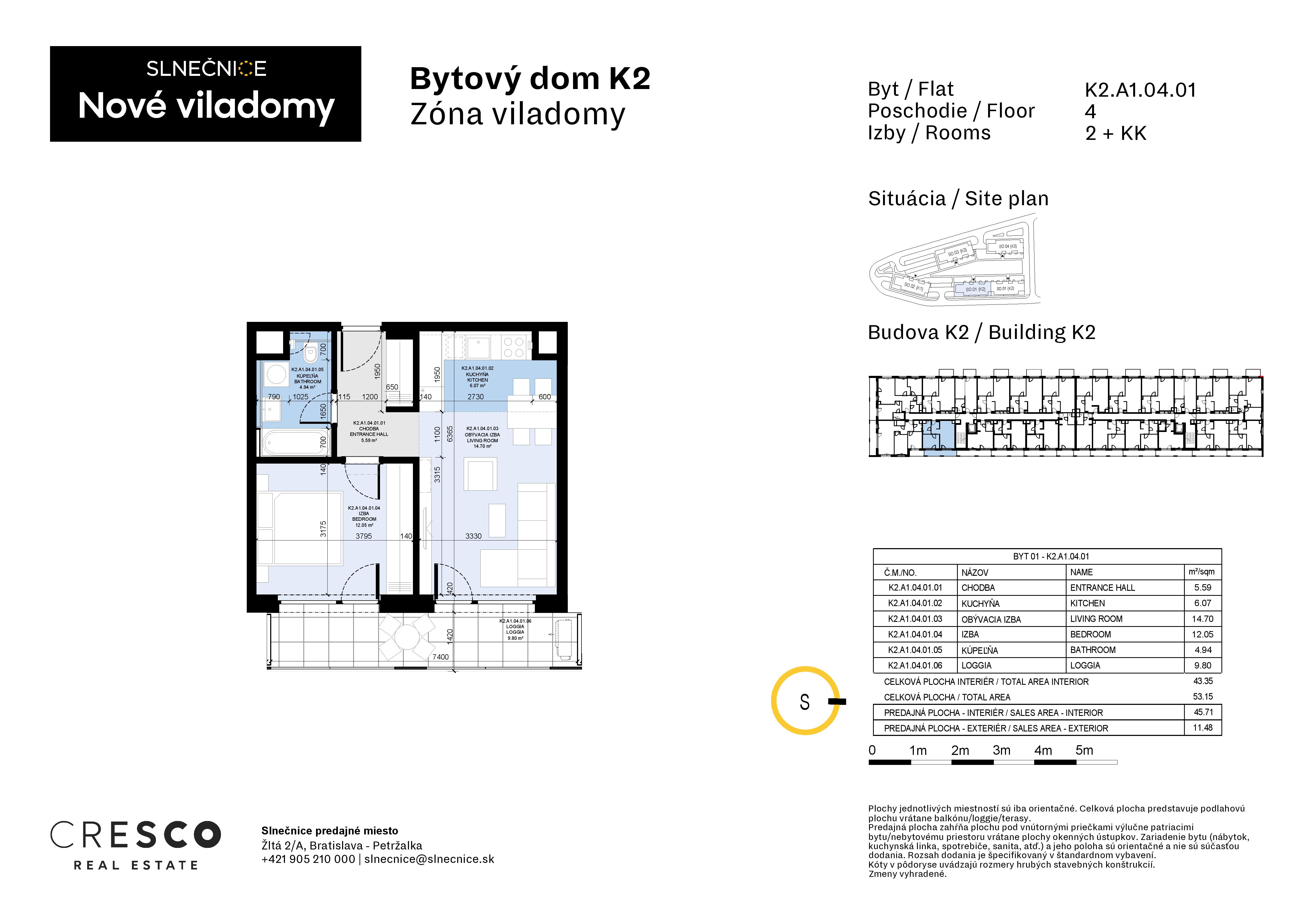Slnečnice - K2.A1.04.01 - Pôdorys