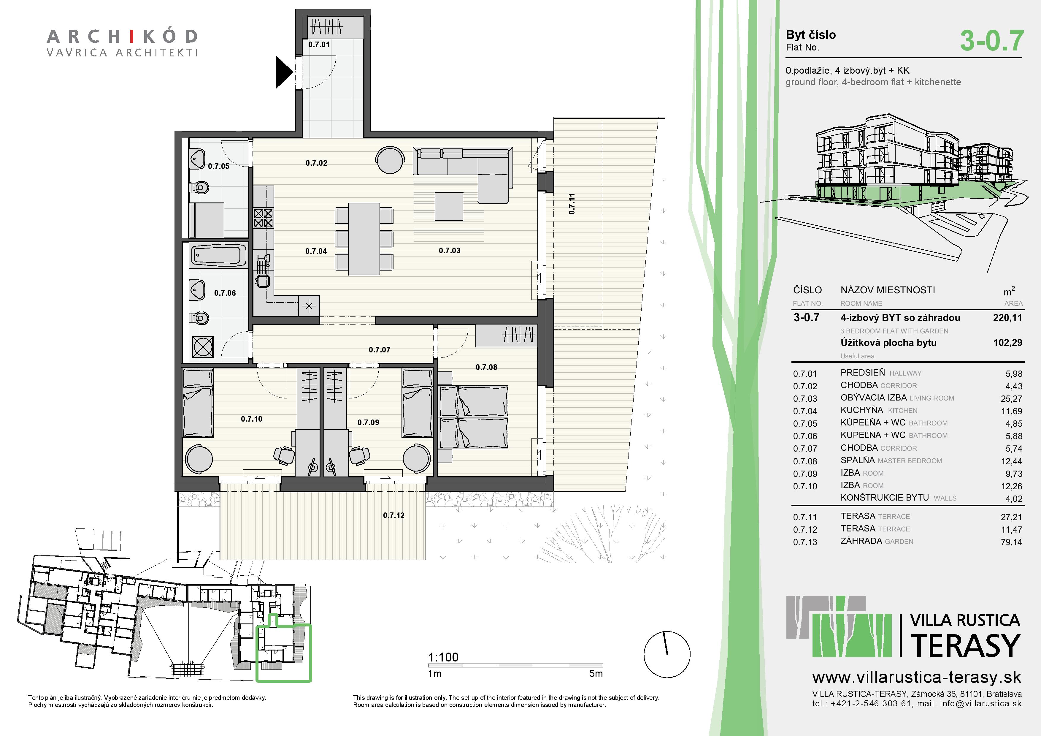Villa Rustica - Terasy - 3-0.7 - Pôdorys