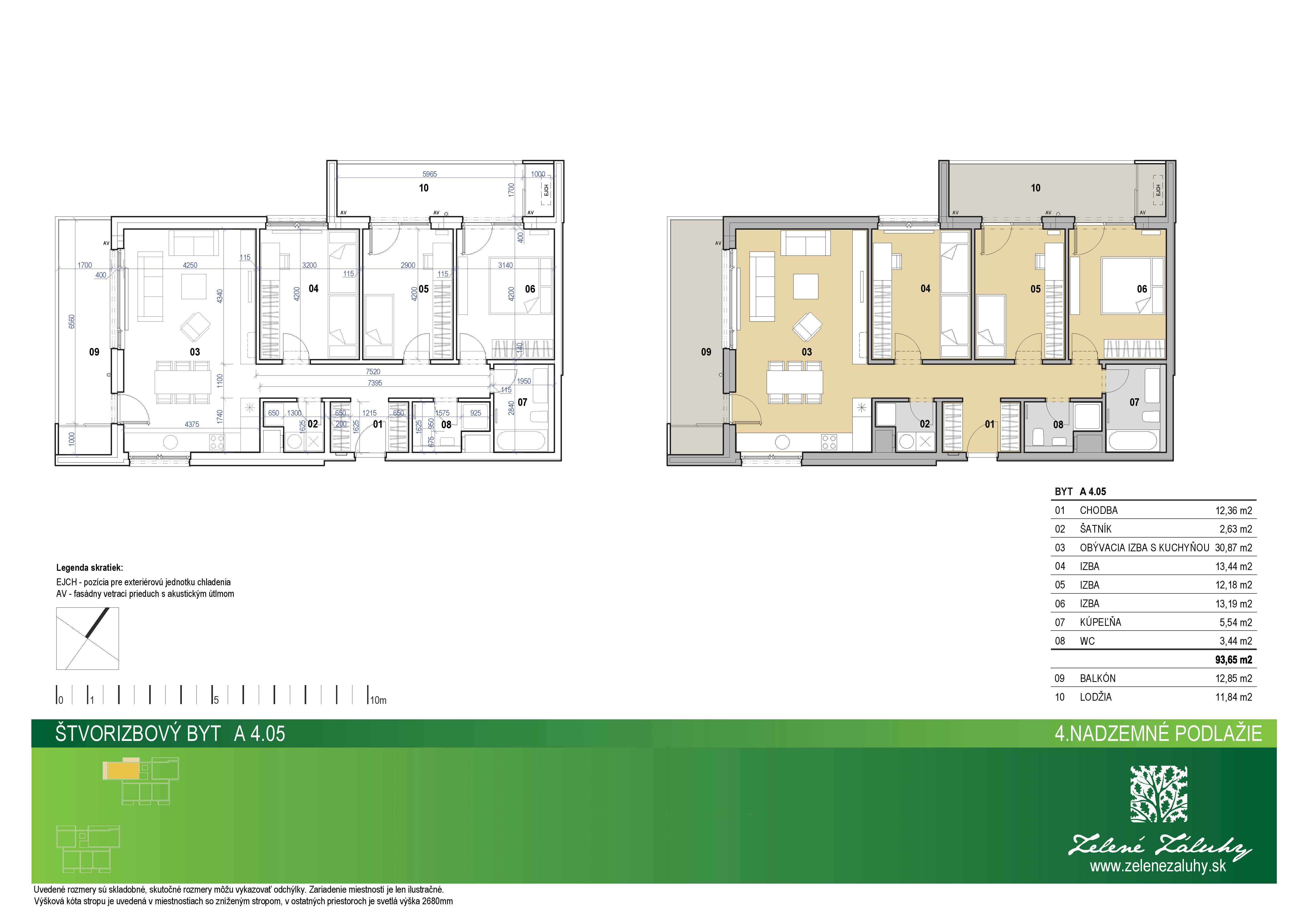 Zelené Záluhy - A 4.05 - Pôdorys