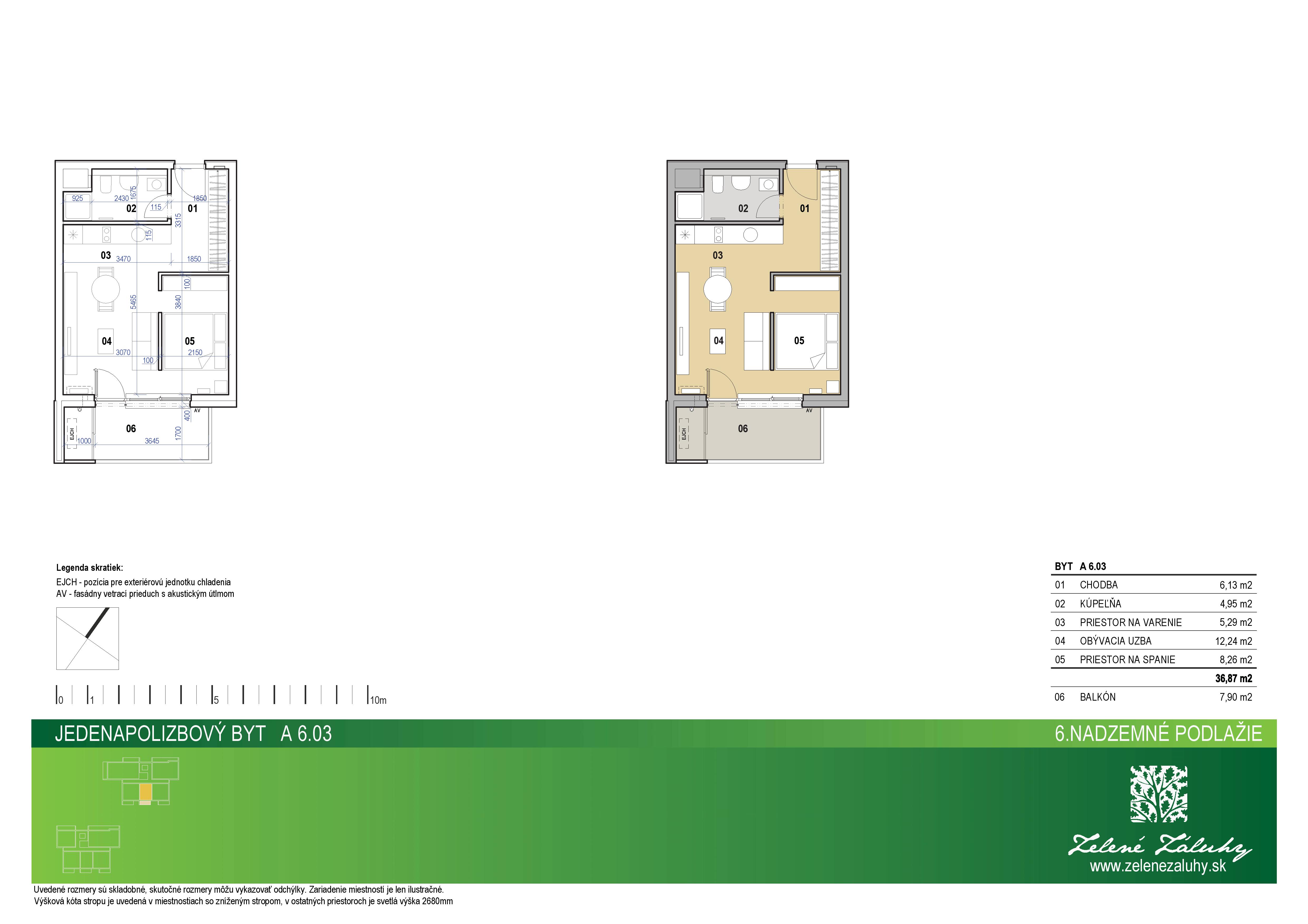 Zelené Záluhy - A 6.03 - Pôdorys