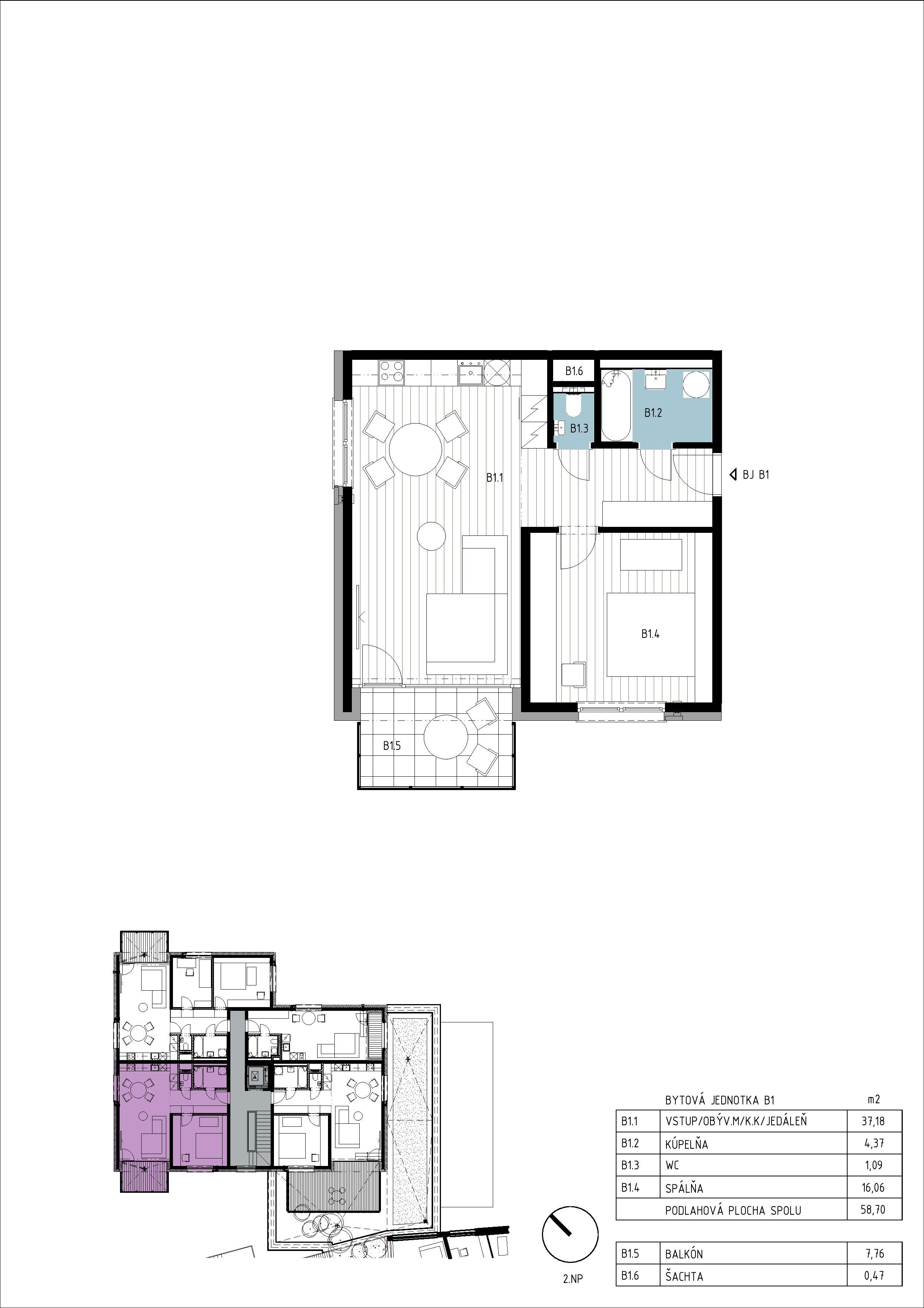 Activity residence - B1 - Pôdorys
