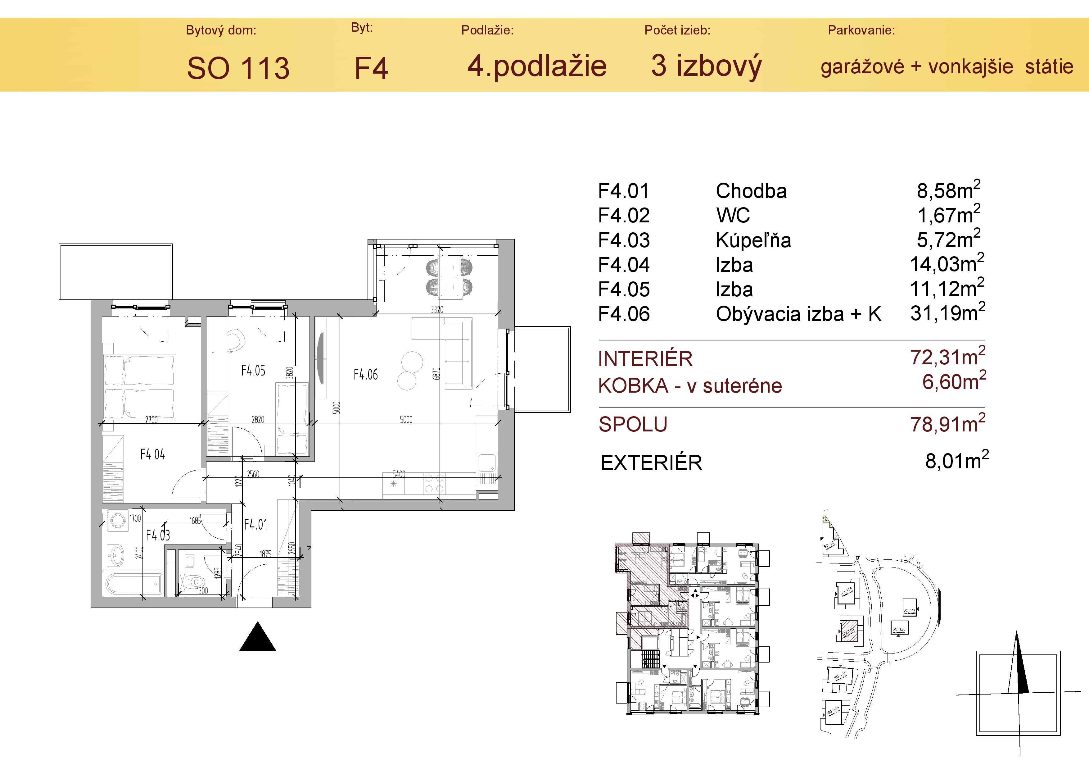 Malý Raj Residence - F4 - Pôdorys