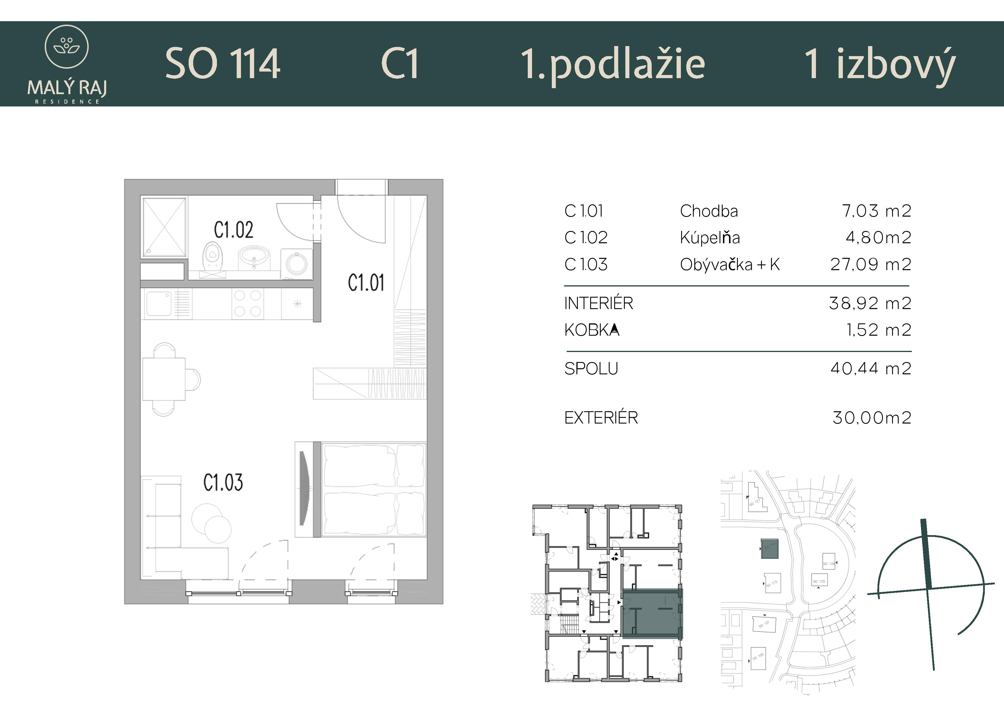 Malý Raj Residence - C1 - Pôdorys