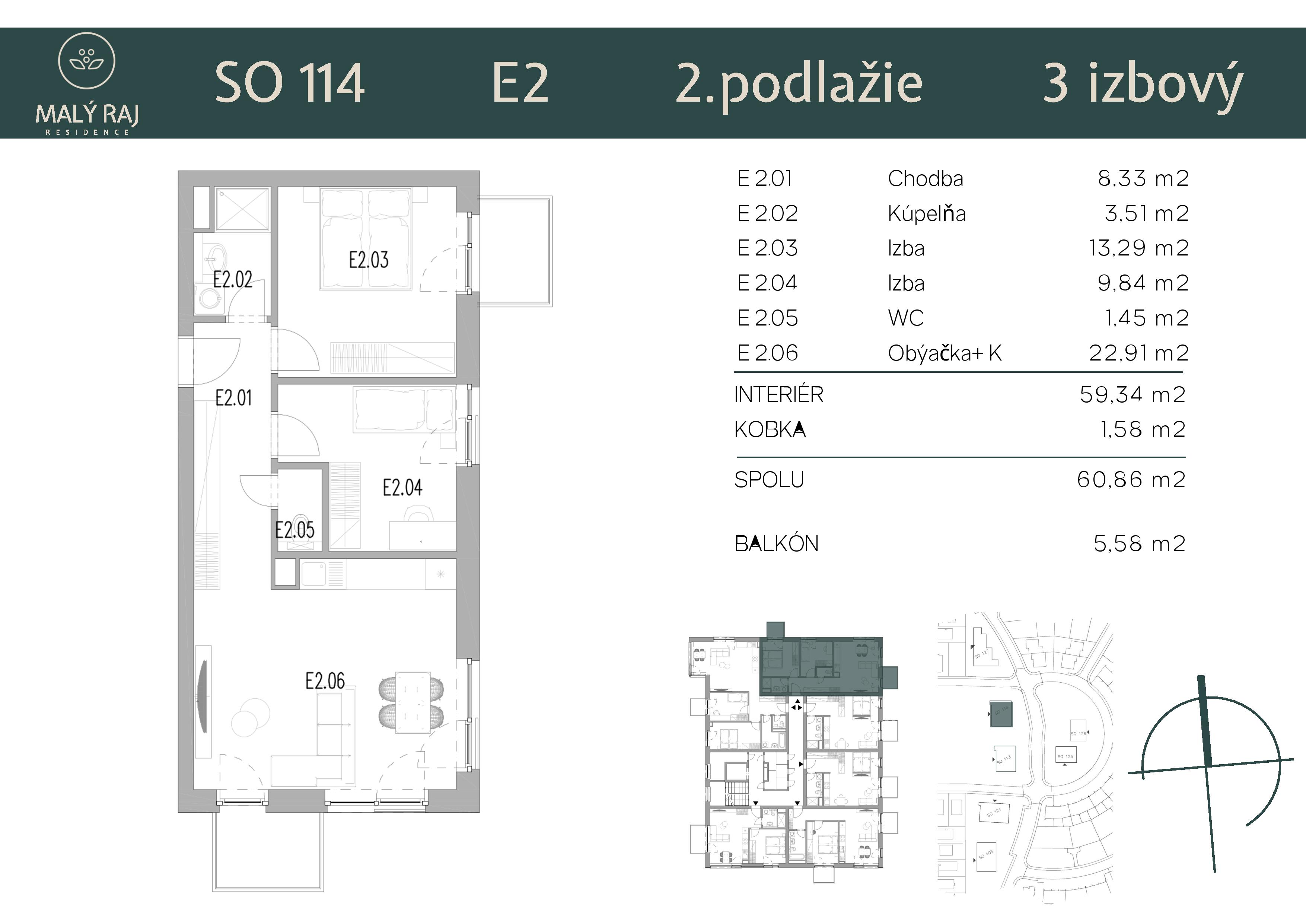 Malý Raj Residence - E2 - Pôdorys