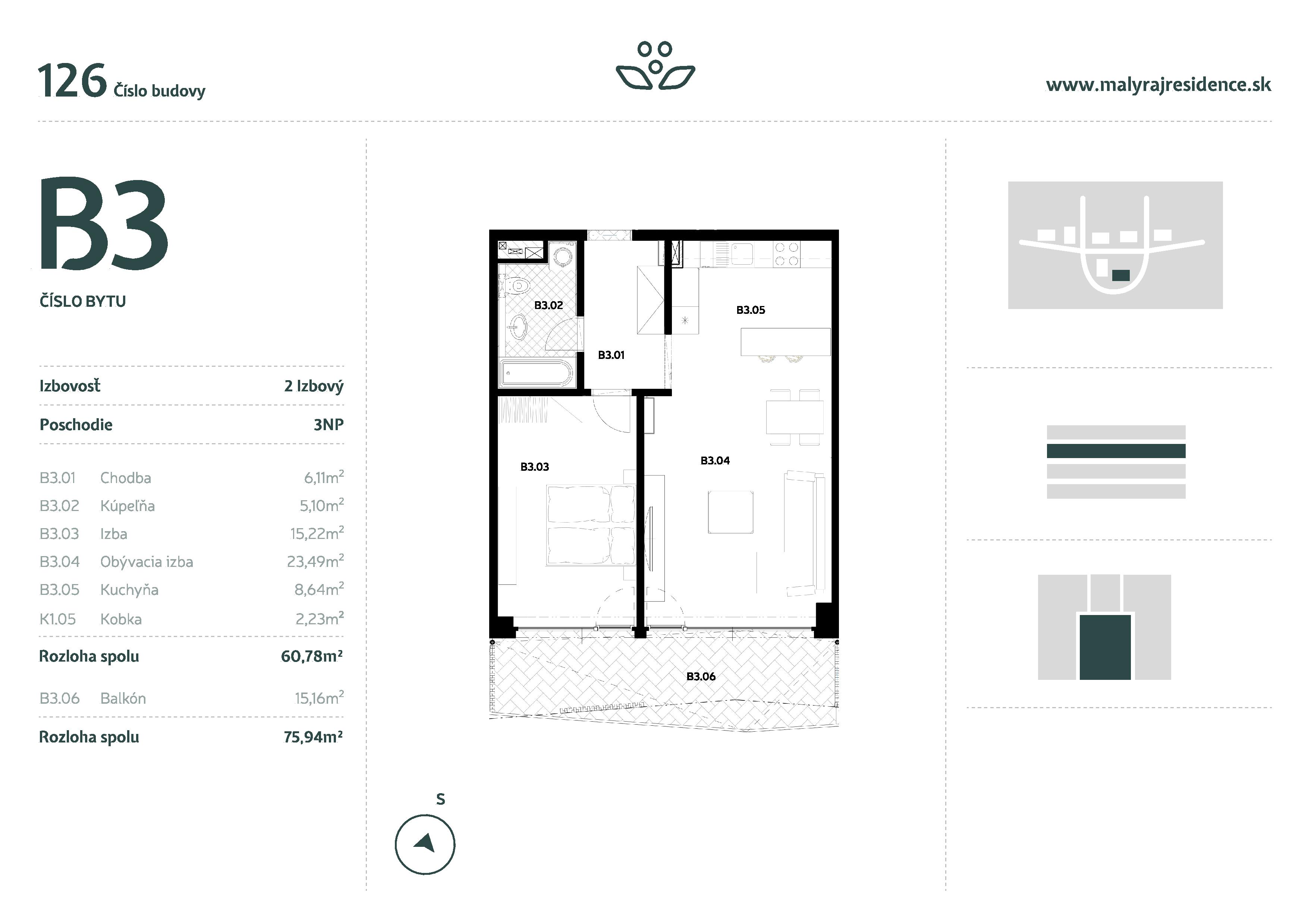 Malý Raj Residence - B3 - Pôdorys