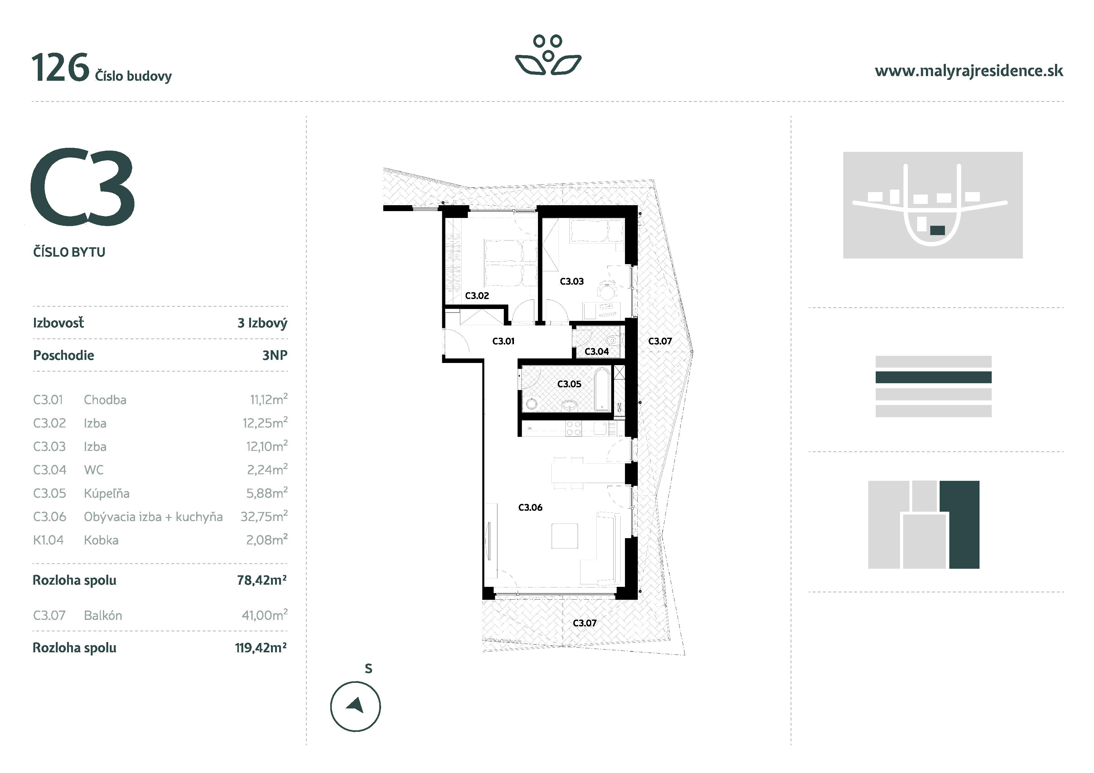 Malý Raj Residence - C3 - Pôdorys