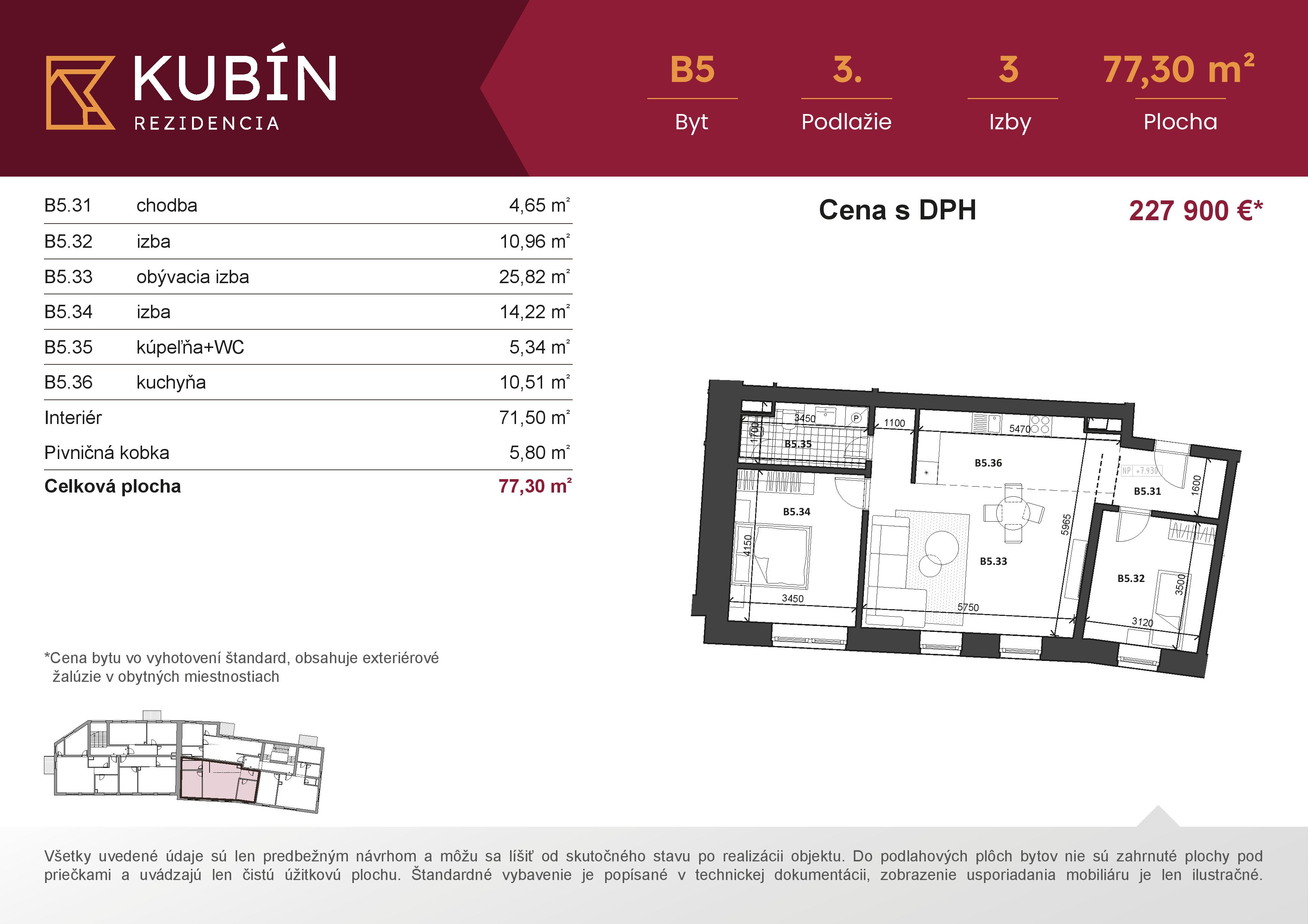 Rezidencia Kubín - B5 - Pôdorys