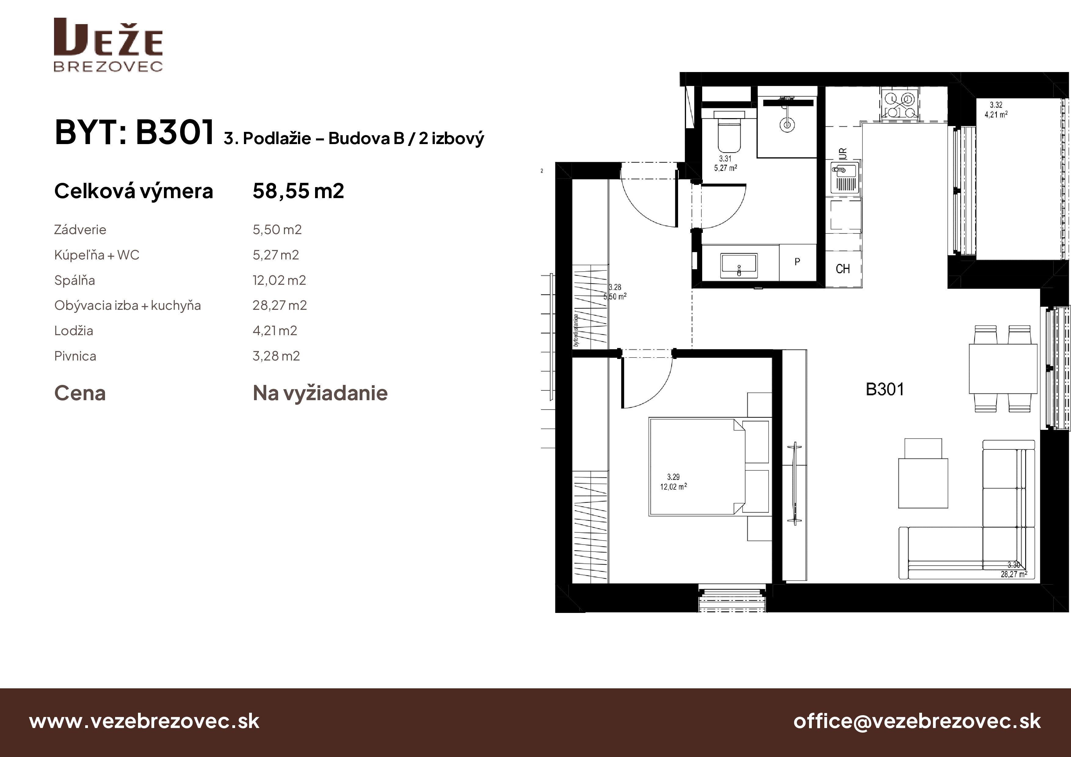 Veže Brezovec - B301 - Pôdorys