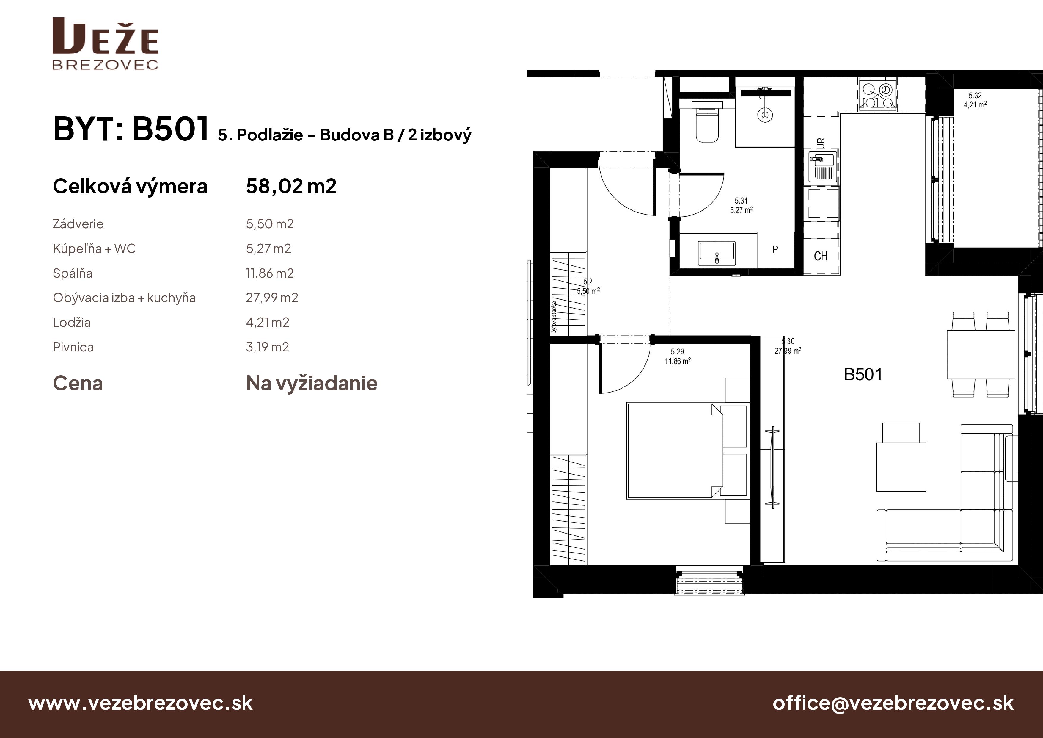 Veže Brezovec - B501 - Pôdorys