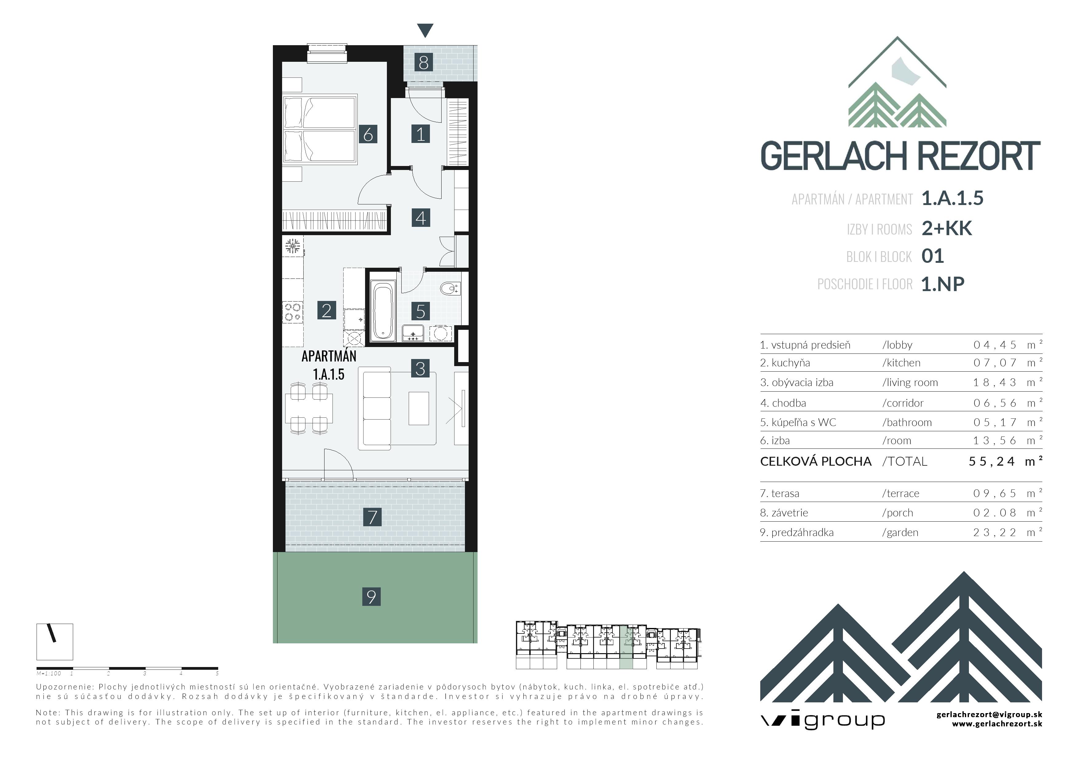 Gerlach Rezort - 1.A.1.5 - Pôdorys