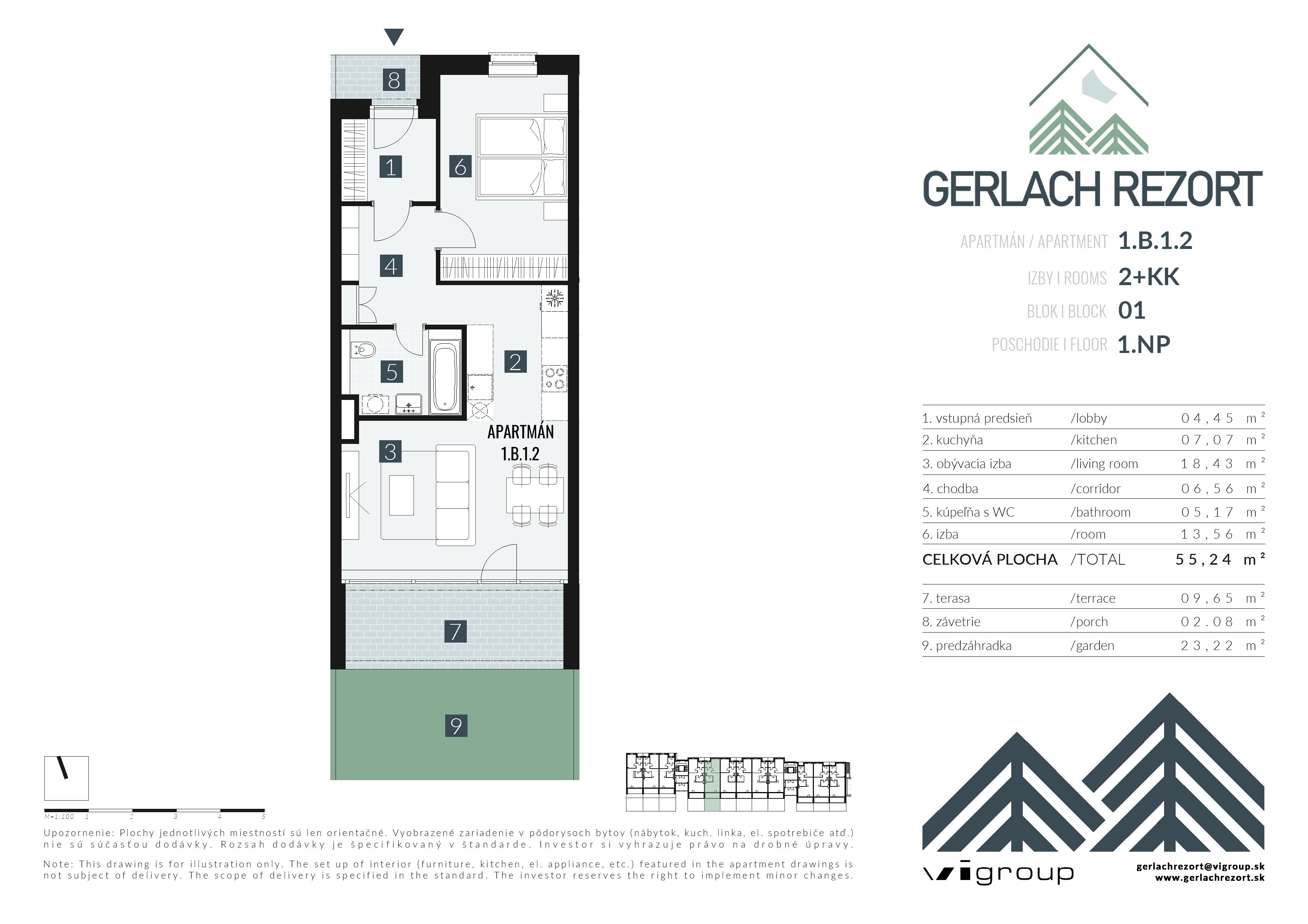 Gerlach Rezort - 1.B.1.2 - Pôdorys