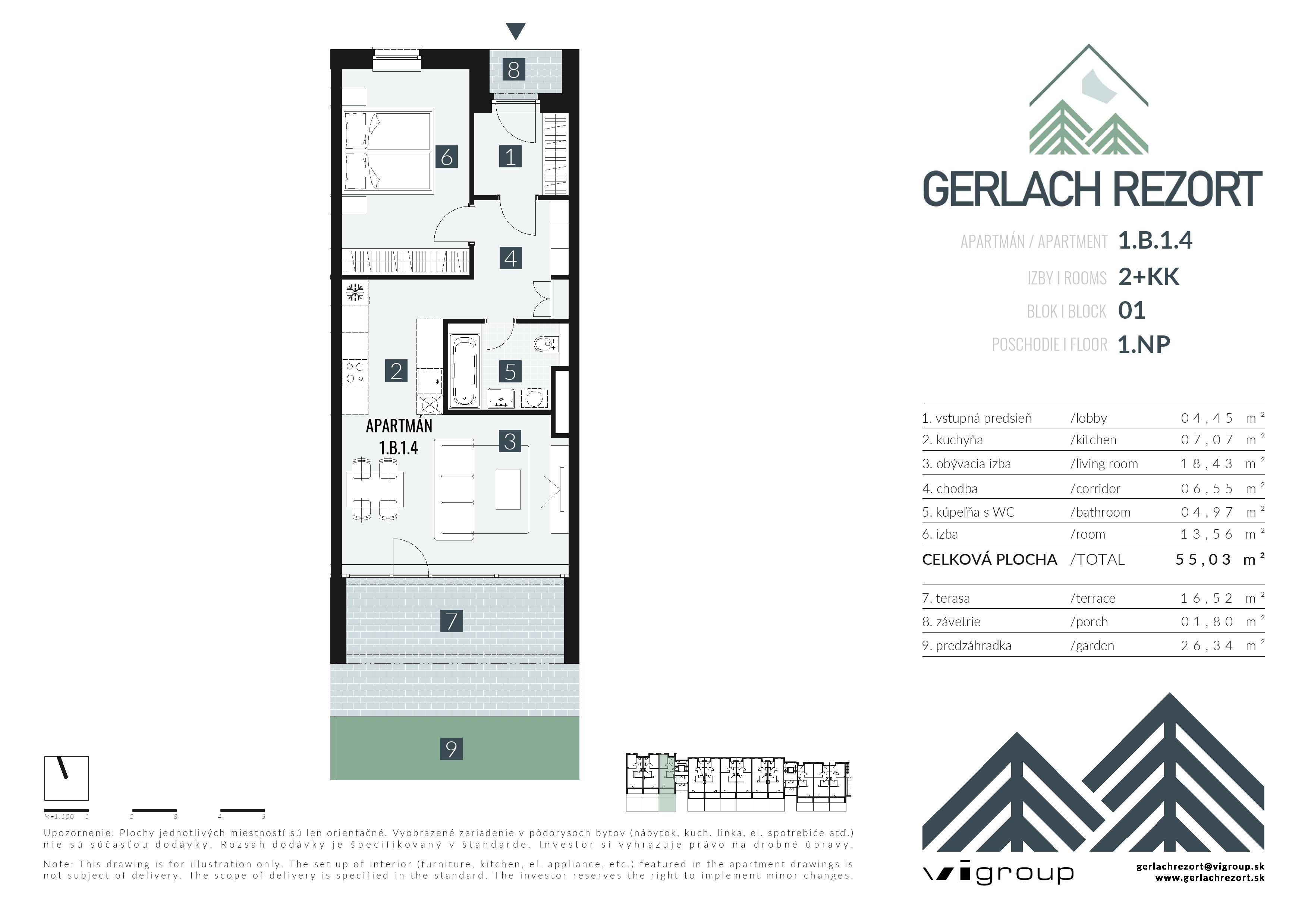 Gerlach Rezort - 1.B.1.4 - Pôdorys