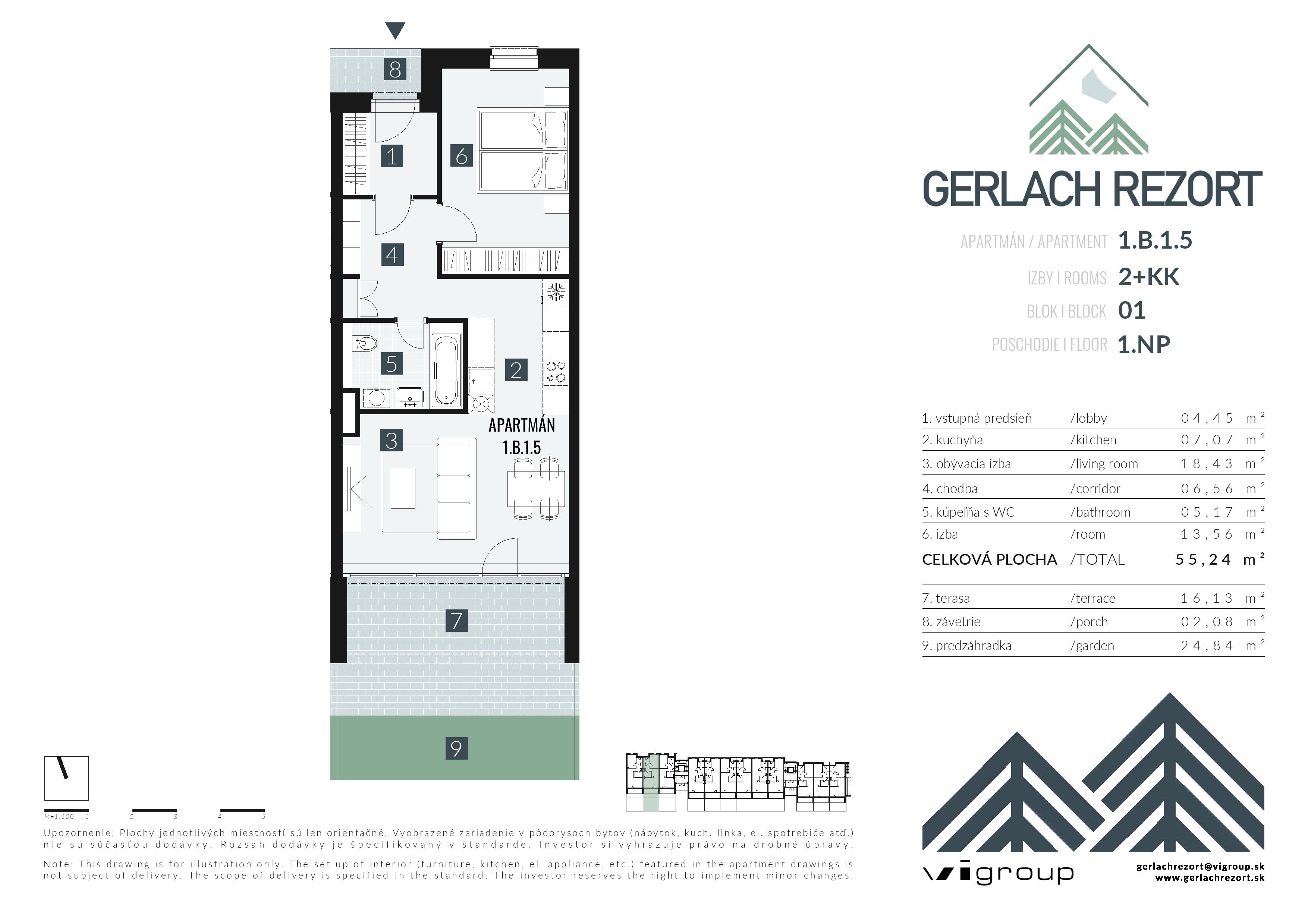 Gerlach Rezort - 1.B.1.5 - Pôdorys