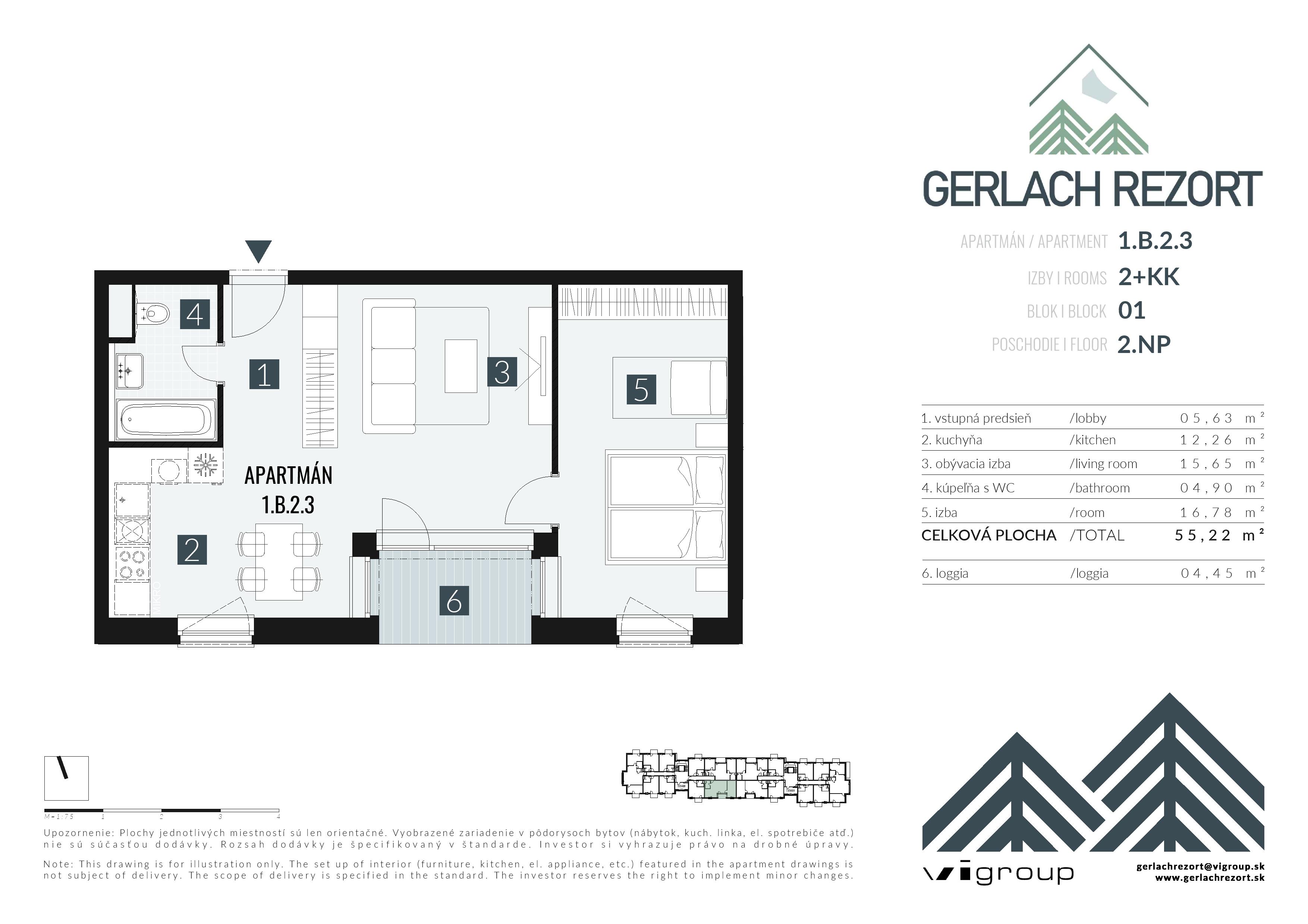 Gerlach Rezort - 1.B.2.3 - Pôdorys