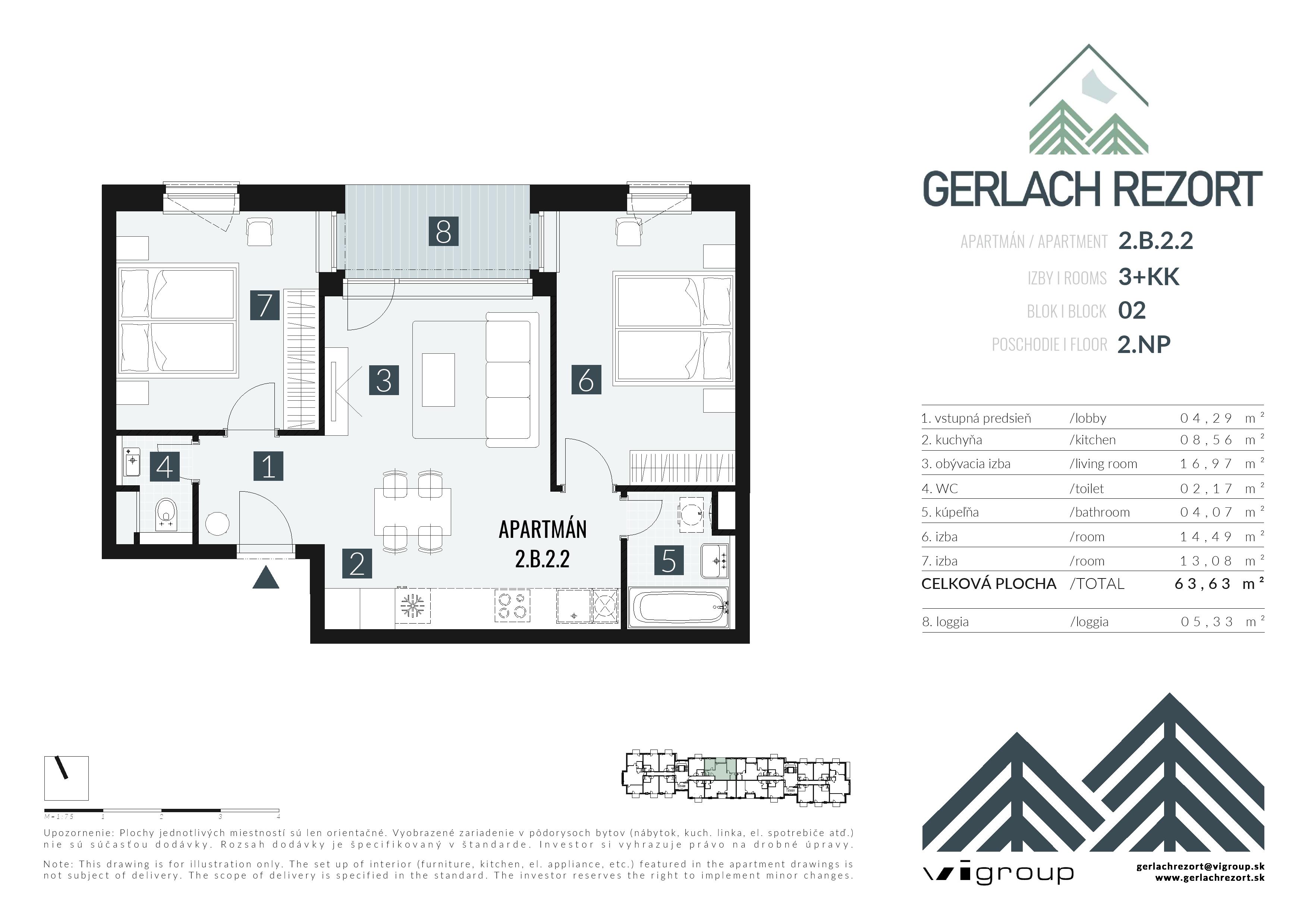 Gerlach Rezort - 2.B.2.2 - Pôdorys