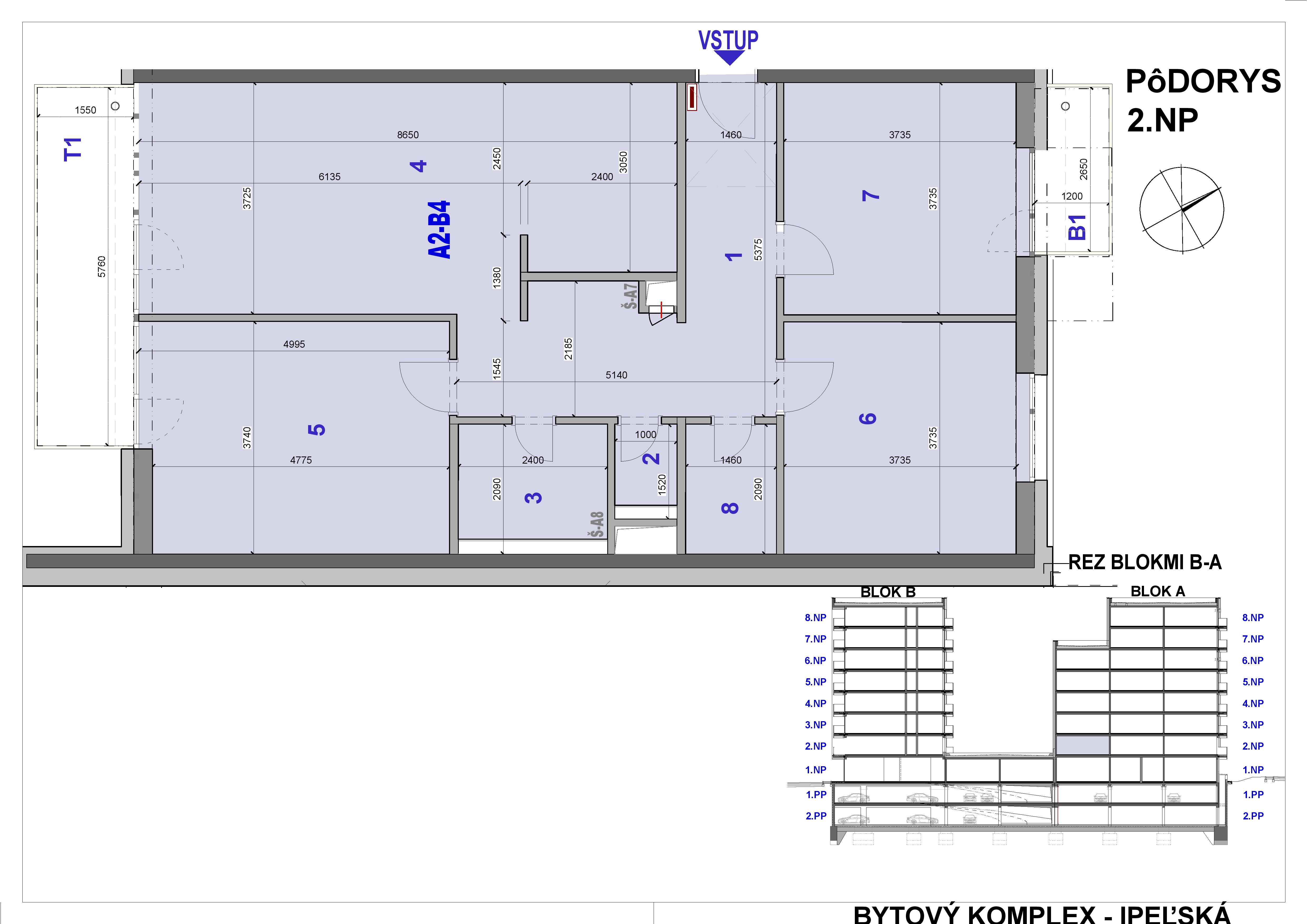 Ipeľská - A2-B4 - Pôdorys