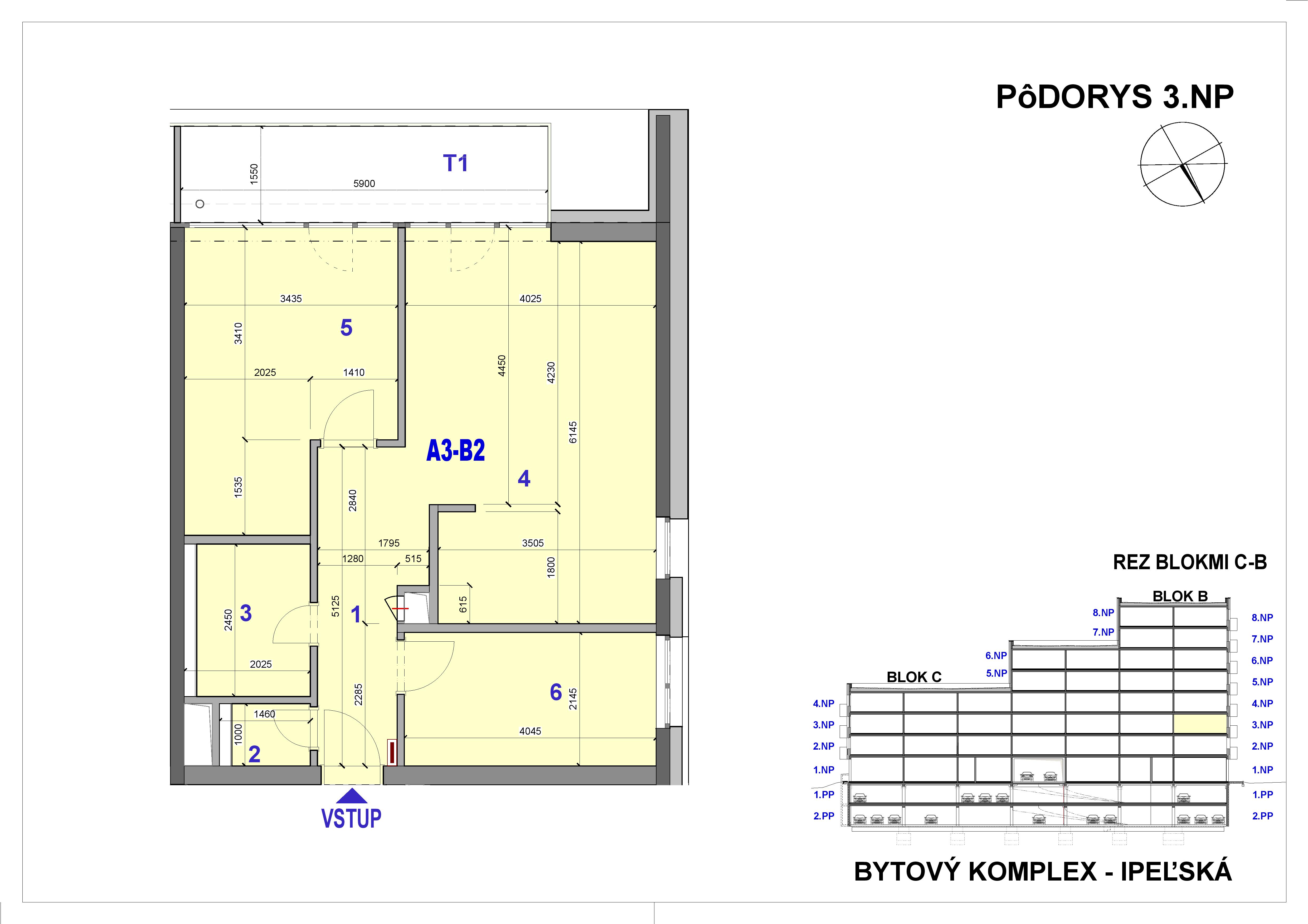 Ipeľská - A3-B2 - Pôdorys
