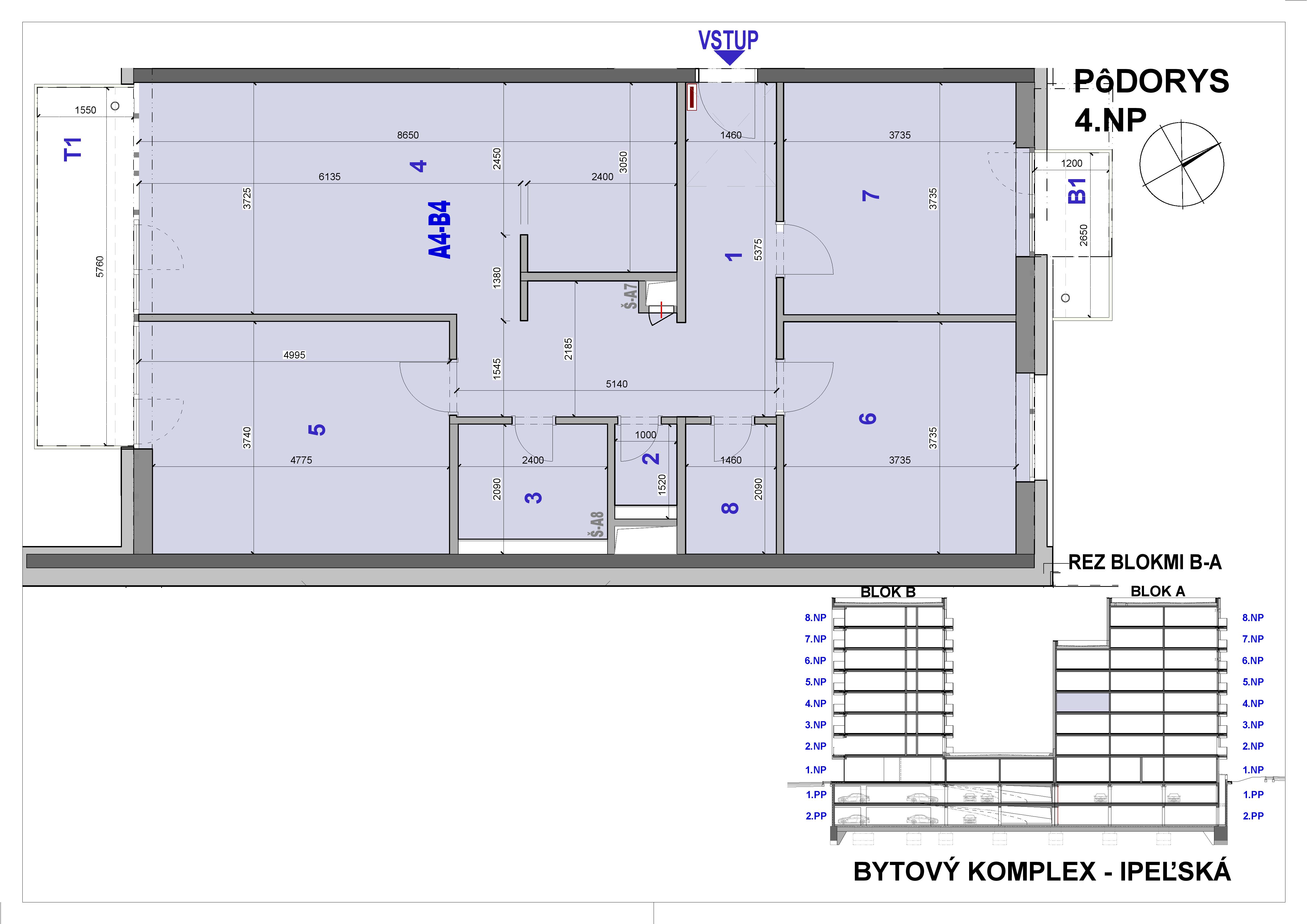 Ipeľská - A4-B4 - Pôdorys